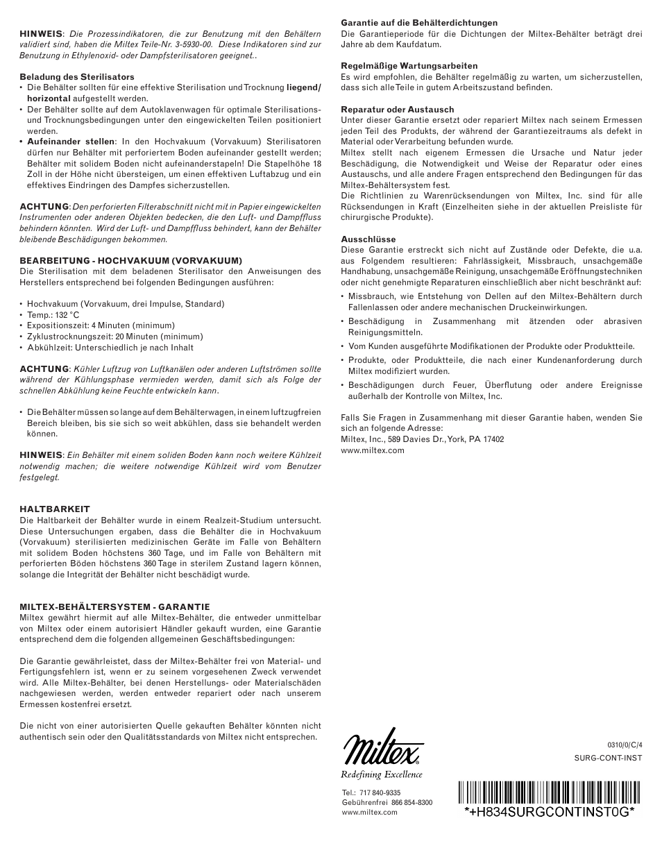 Integra LifeSciences Sterilization Containers, Integra Miltex User Manual | Page 24 / 36