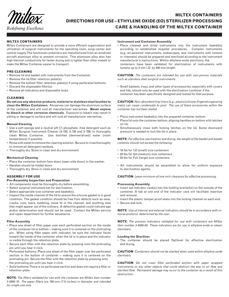 Integra LifeSciences Sterilization Containers, Integra Miltex User Manual | Page 3 / 36