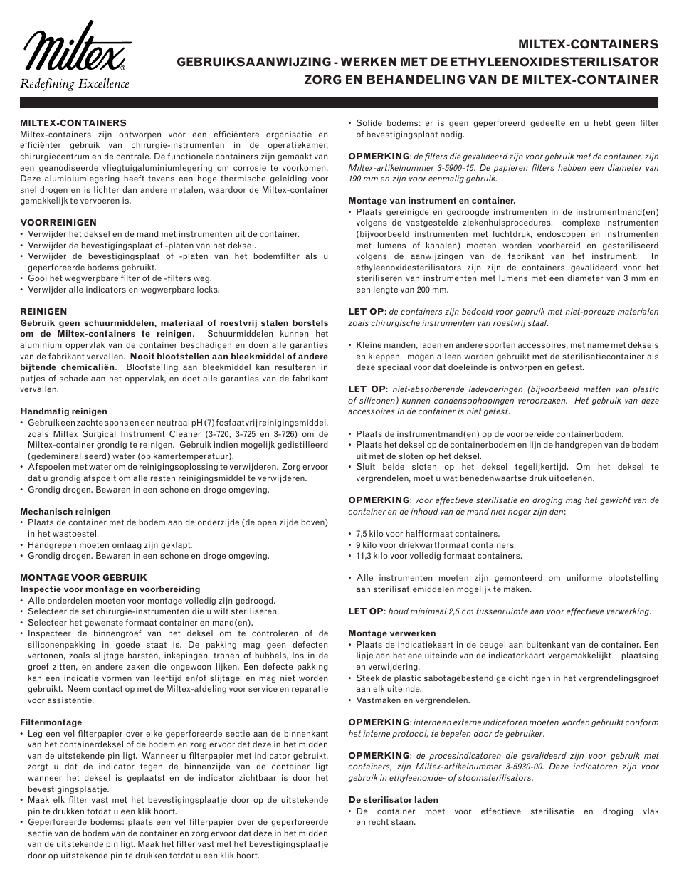 Integra LifeSciences Sterilization Containers, Integra Miltex User Manual | Page 33 / 36