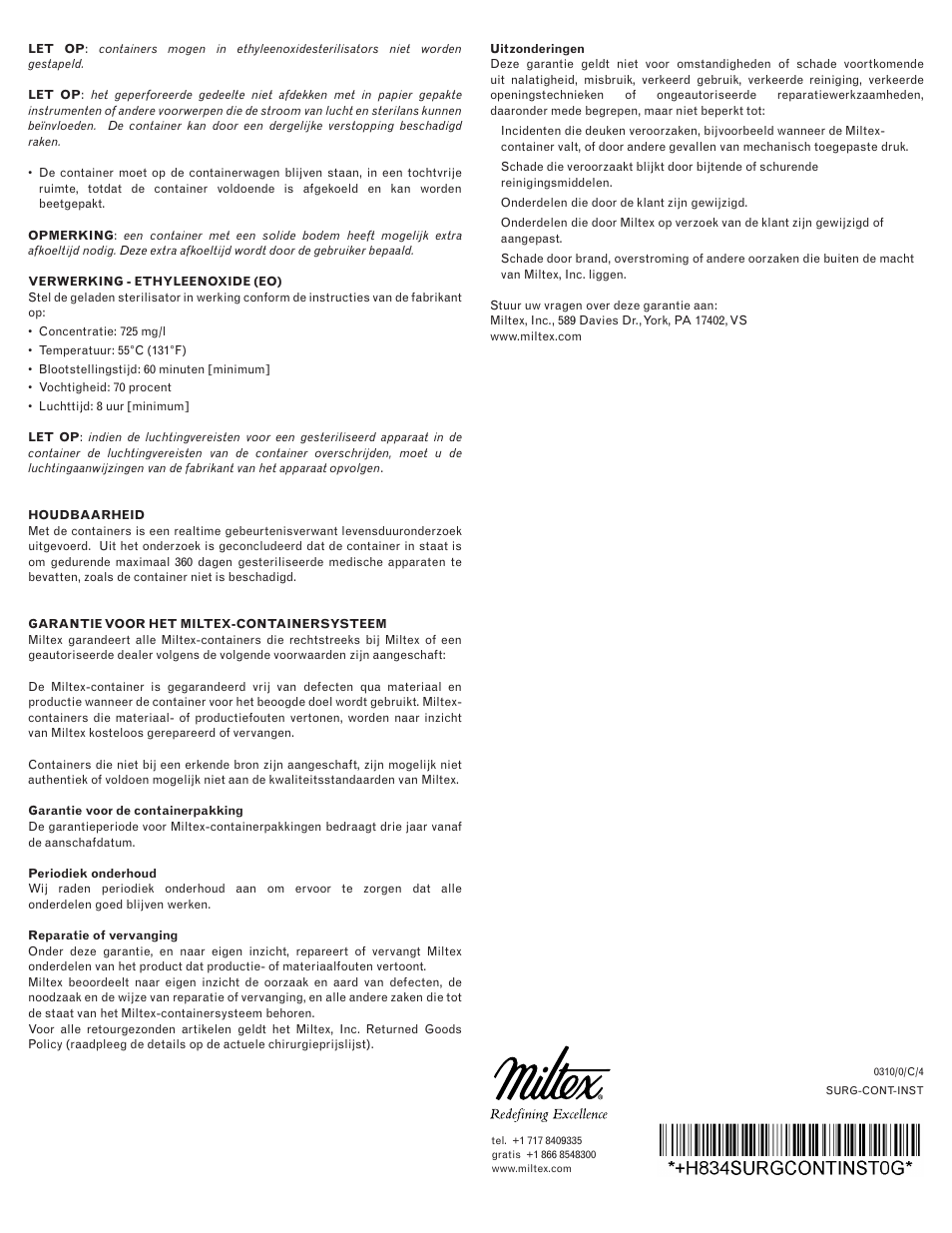 Integra LifeSciences Sterilization Containers, Integra Miltex User Manual | Page 34 / 36