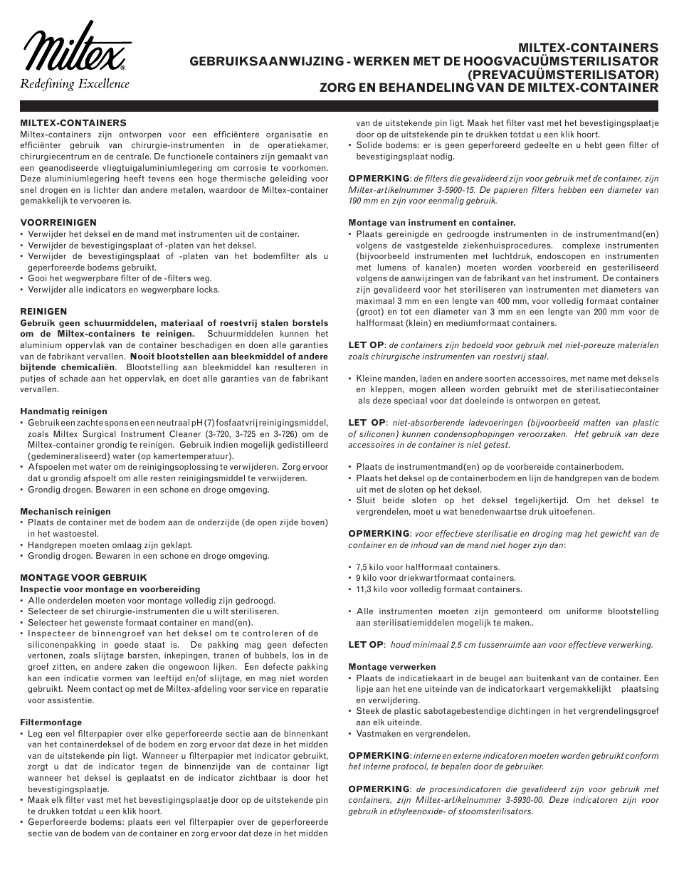 Integra LifeSciences Sterilization Containers, Integra Miltex User Manual | Page 35 / 36