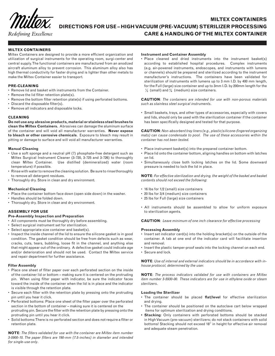 Integra LifeSciences Sterilization Containers, Integra Miltex User Manual | Page 5 / 36