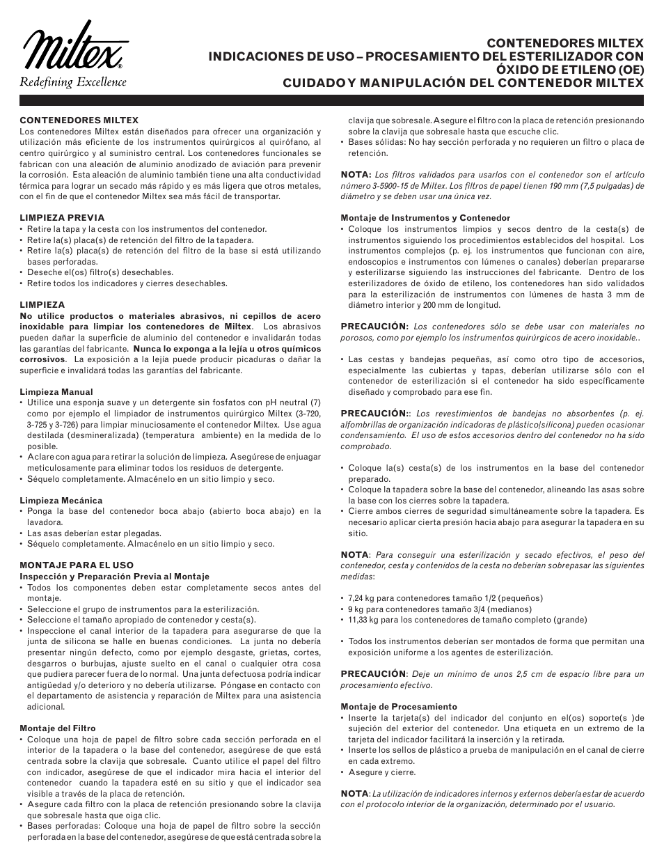 Integra LifeSciences Sterilization Containers, Integra Miltex User Manual | Page 9 / 36