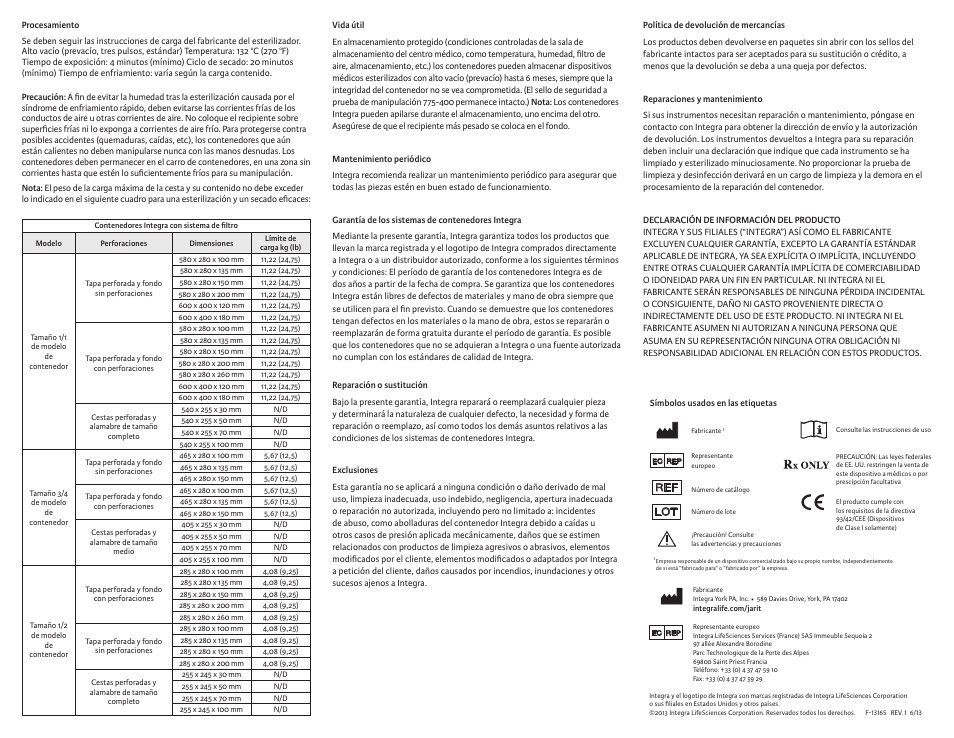 Integra LifeSciences Sterilization Containers, Miltex User Manual | Page 10 / 12