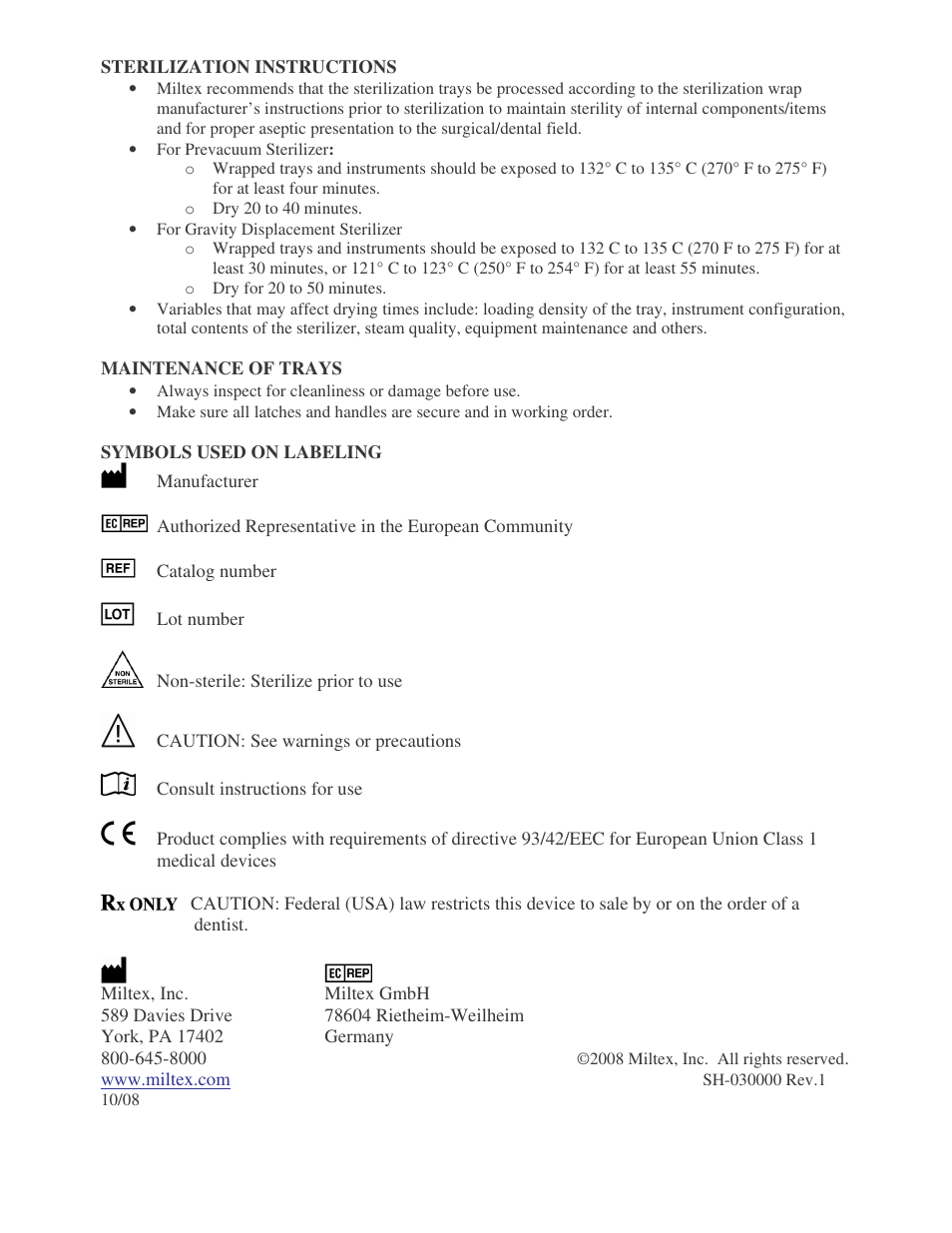 Integra LifeSciences Sterilization Trays User Manual | Page 2 / 2