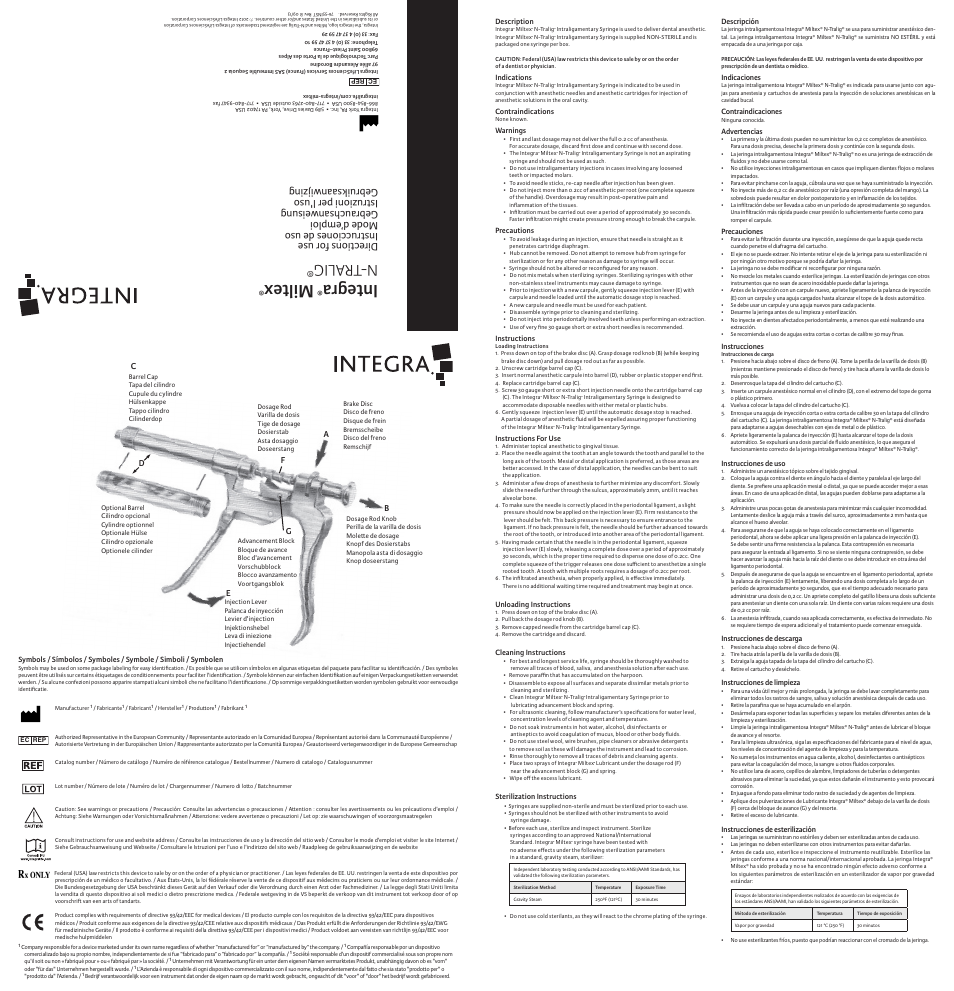 Integra LifeSciences Syringe, Intraligamentary, N-Tralig User Manual | 2 pages
