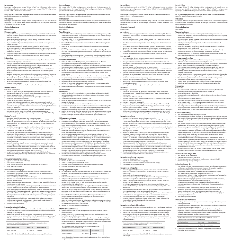 Integra LifeSciences Syringe, Intraligamentary, N-Tralig User Manual | Page 2 / 2