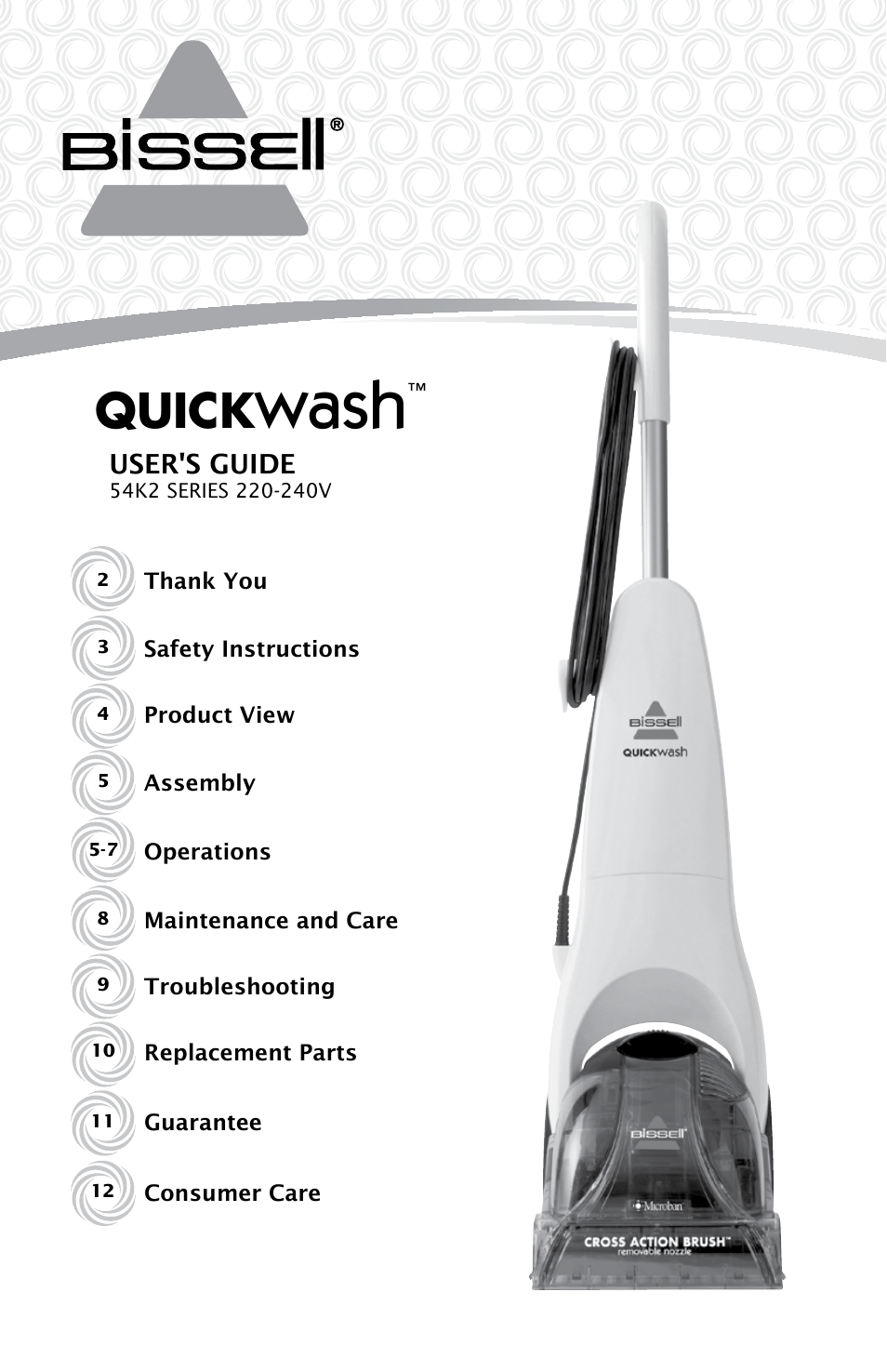 Bissell 54K2E User Manual | 12 pages