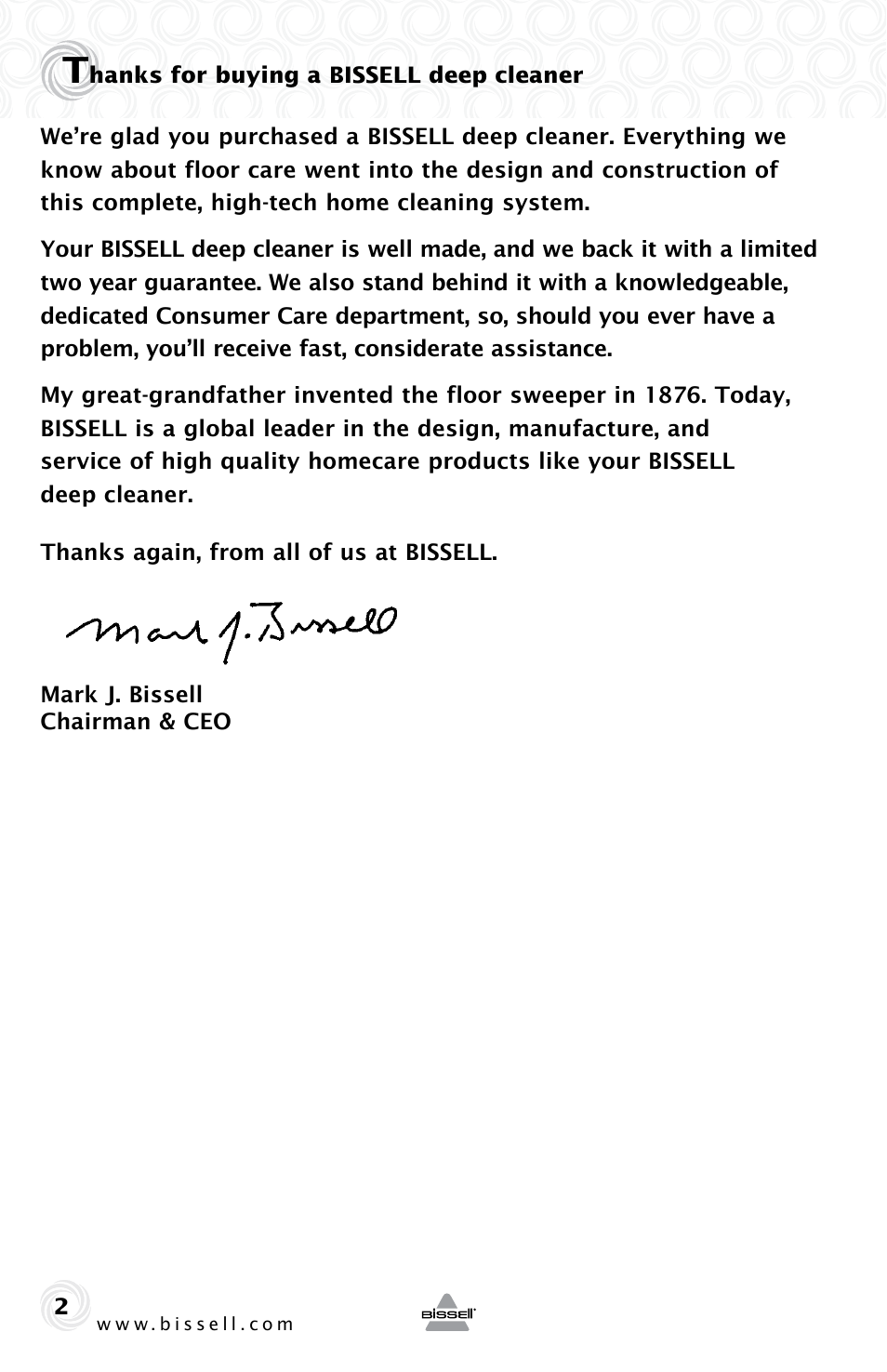 Bissell 54K2E User Manual | Page 2 / 12