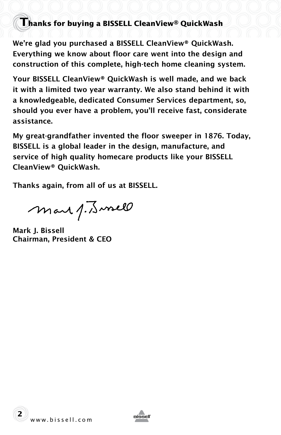 Bissell 90D3E User Manual | Page 2 / 12