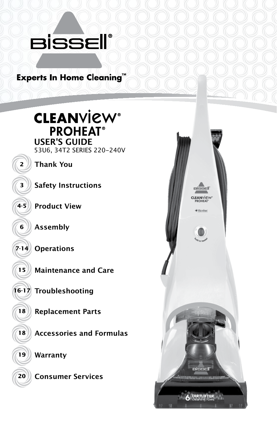 Bissell 34T2E User Manual | 20 pages