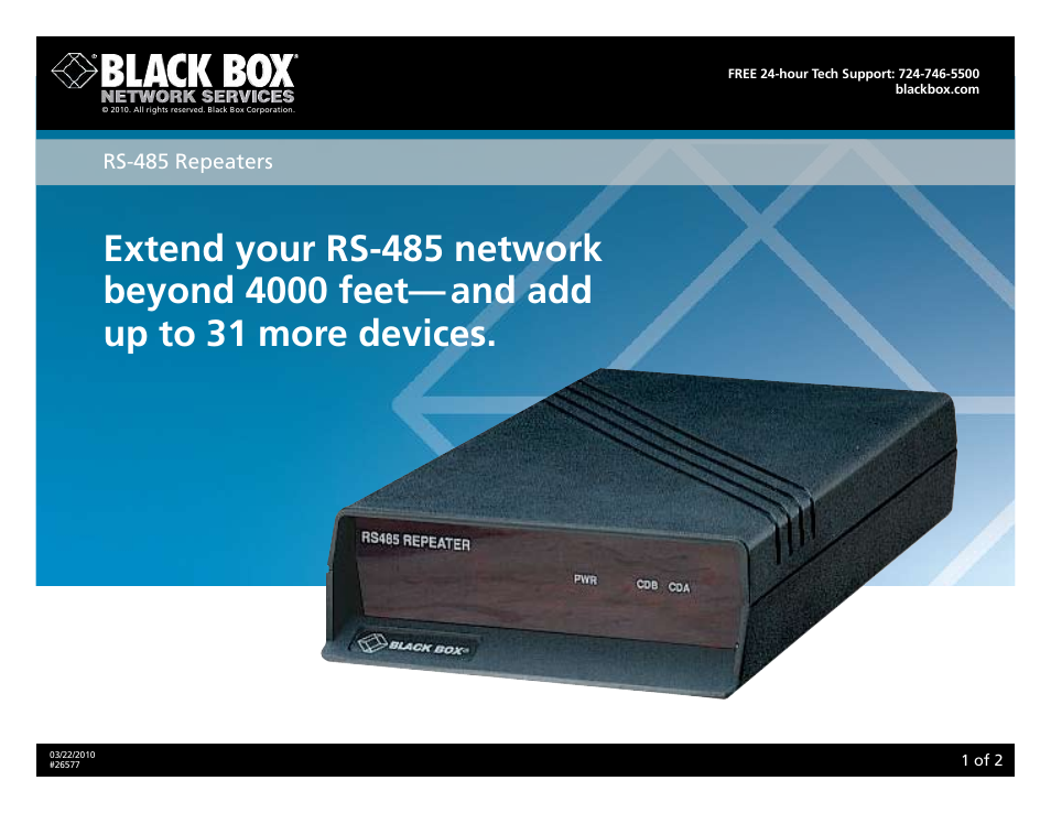 Black Box 26577 User Manual | 2 pages