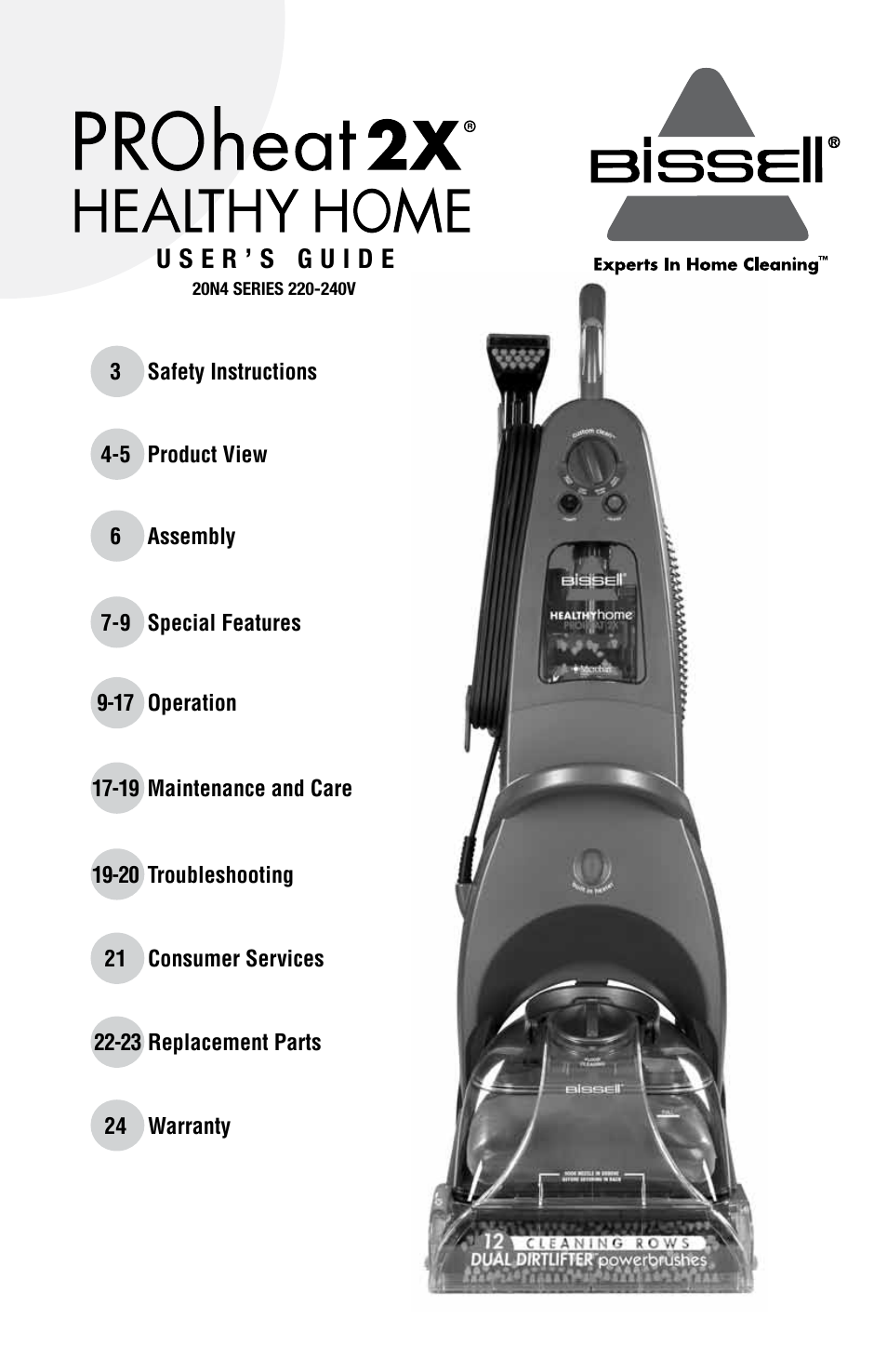 Bissell 20N4 User Manual | 24 pages