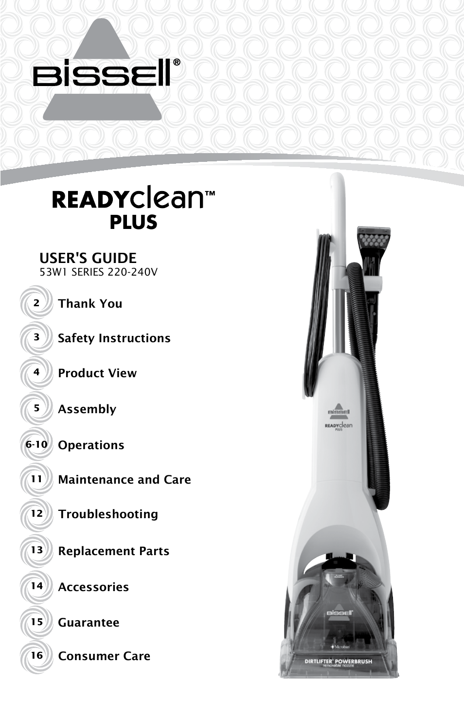 Bissell 53W1 User Manual | 16 pages