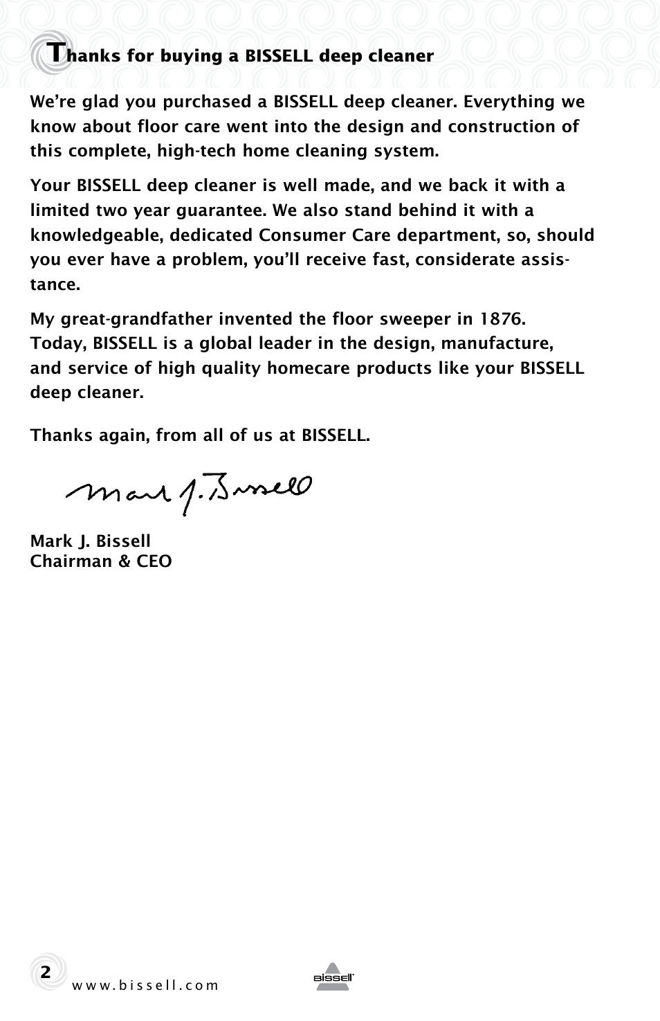 Bissell 53W1 User Manual | Page 2 / 16