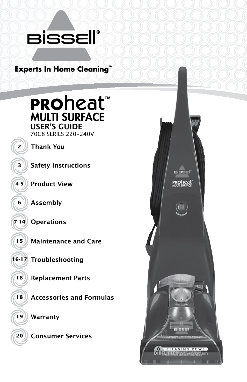Bissell 70C8 User Manual | 20 pages
