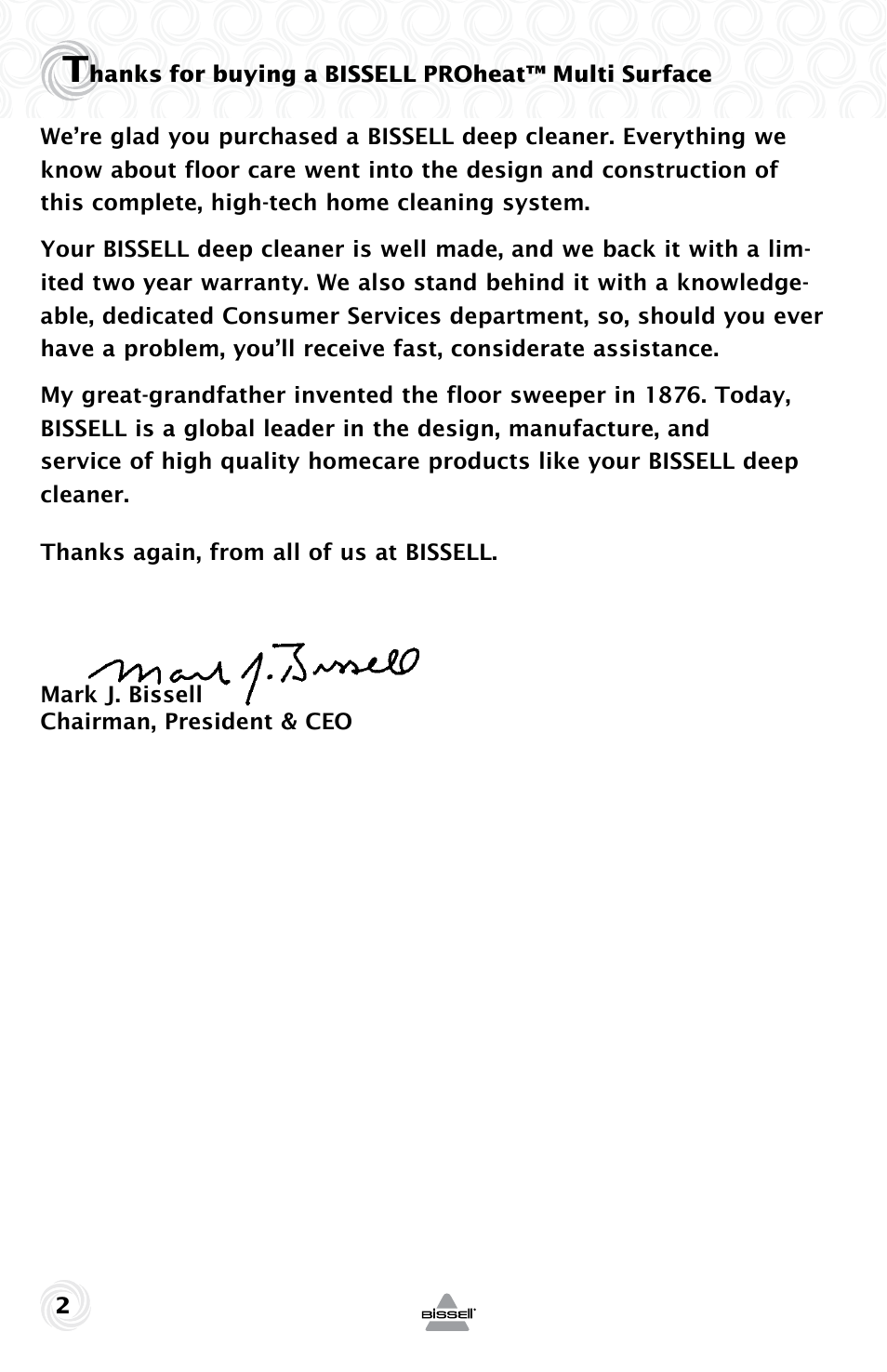 Bissell 70C8 User Manual | Page 2 / 20