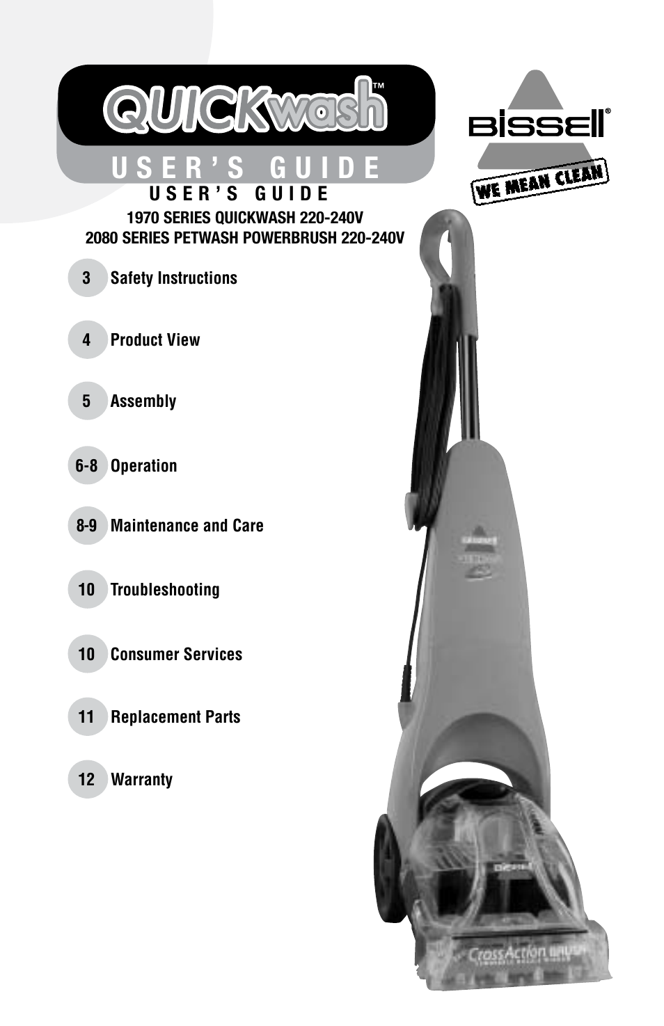 Bissell 2080 User Manual | 12 pages