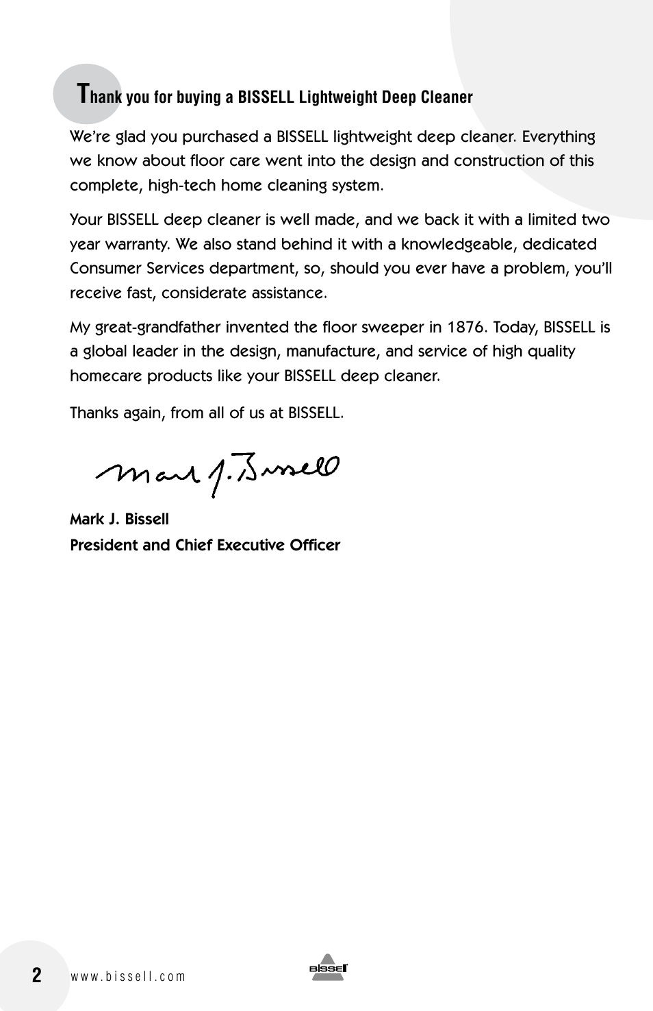 Bissell 2080 User Manual | Page 2 / 12
