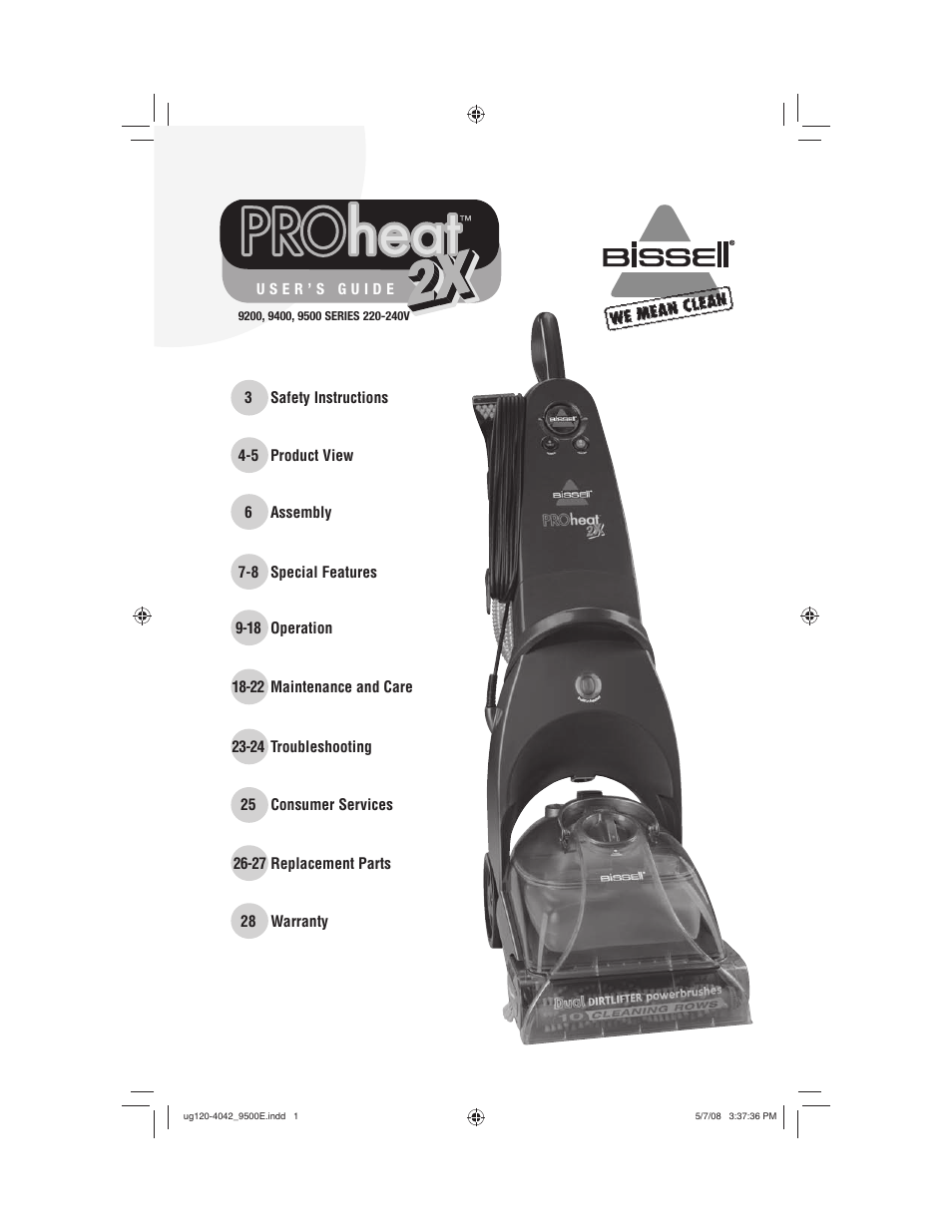 Bissell 9500E User Manual | 28 pages