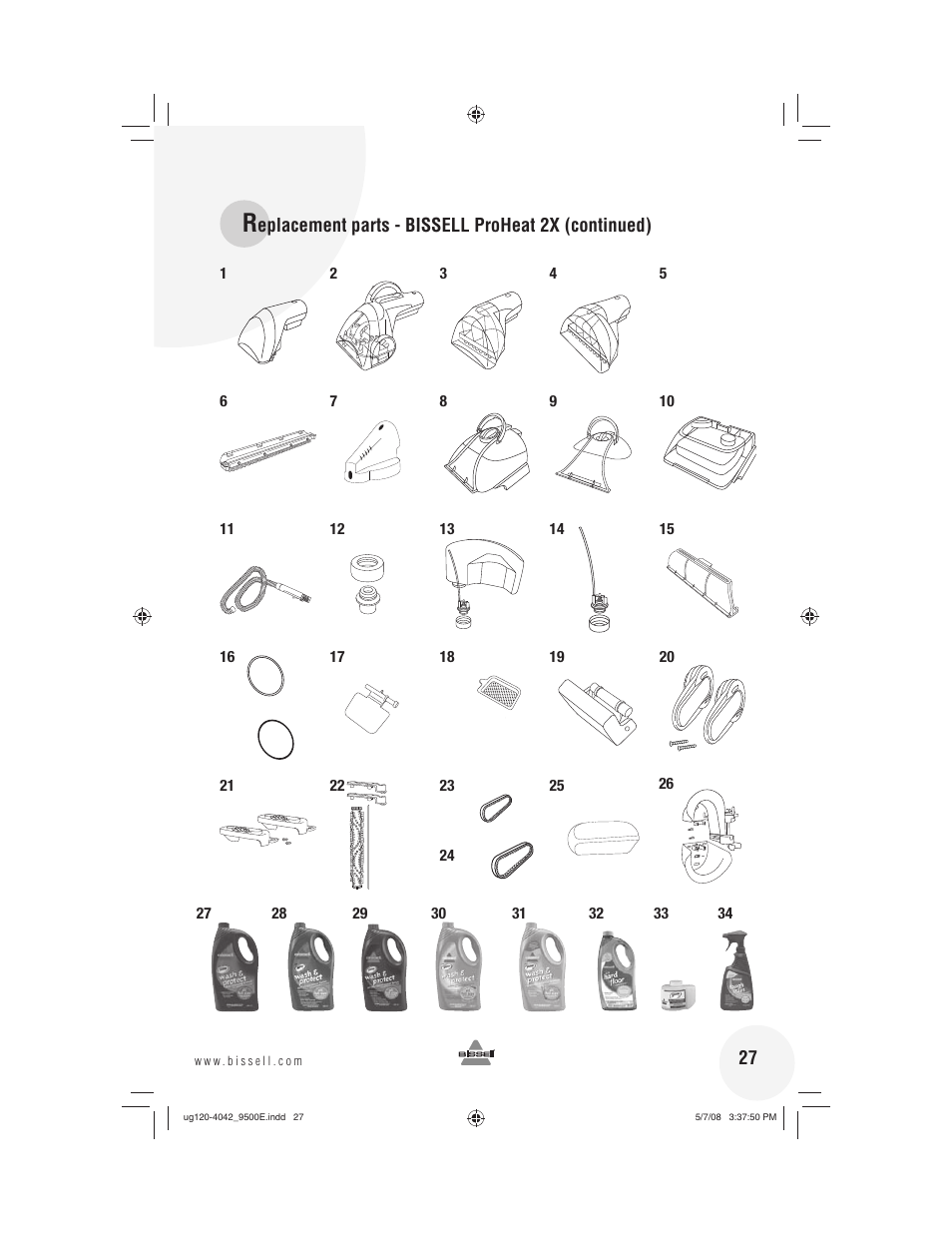 Bissell 9500E User Manual | Page 27 / 28