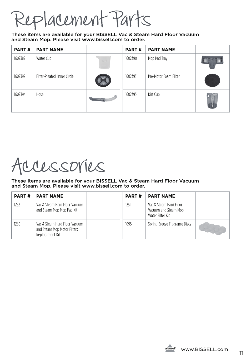 Bissell 11323 User Manual | Page 11 / 12