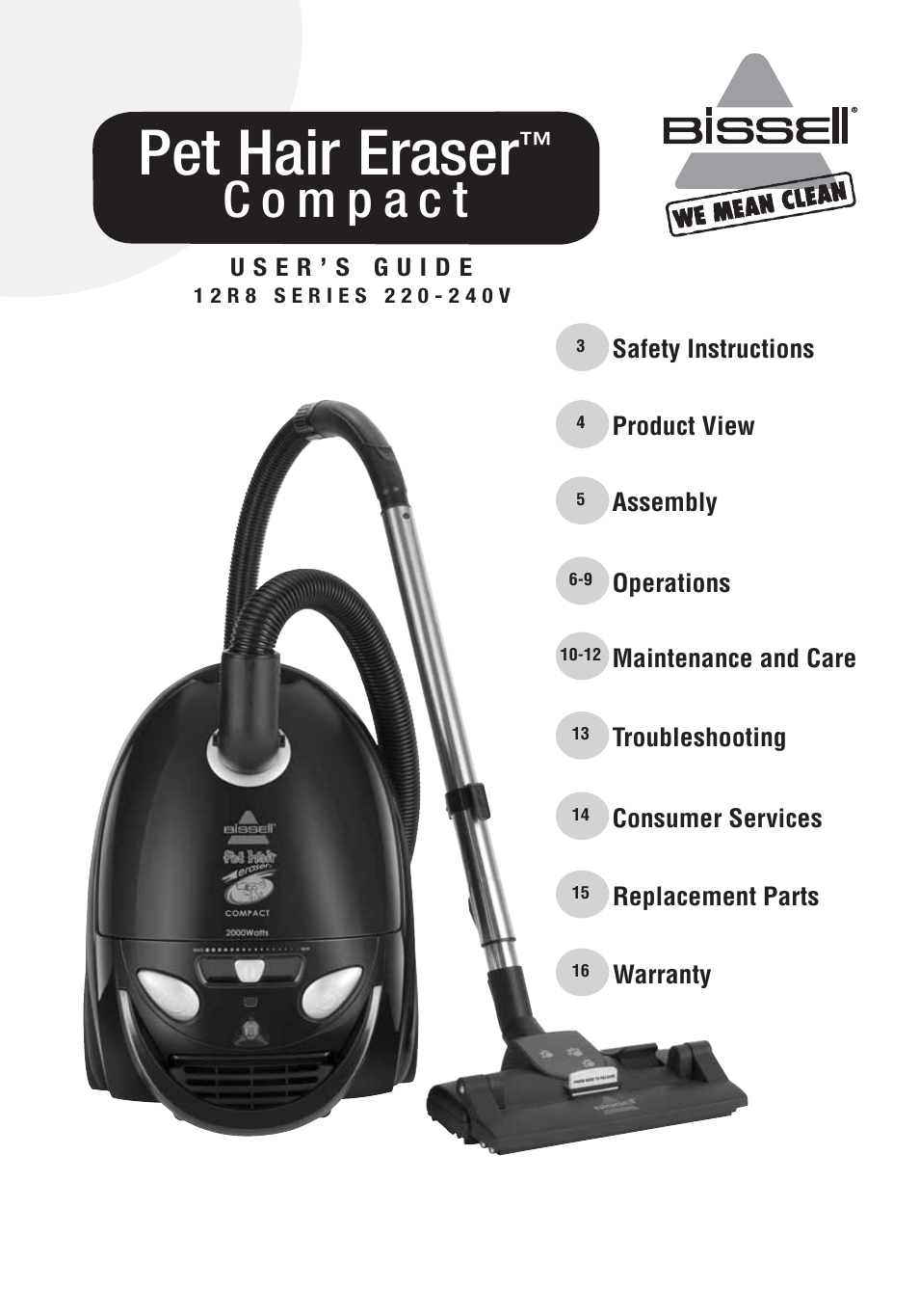 Bissell 12R8E User Manual | 16 pages