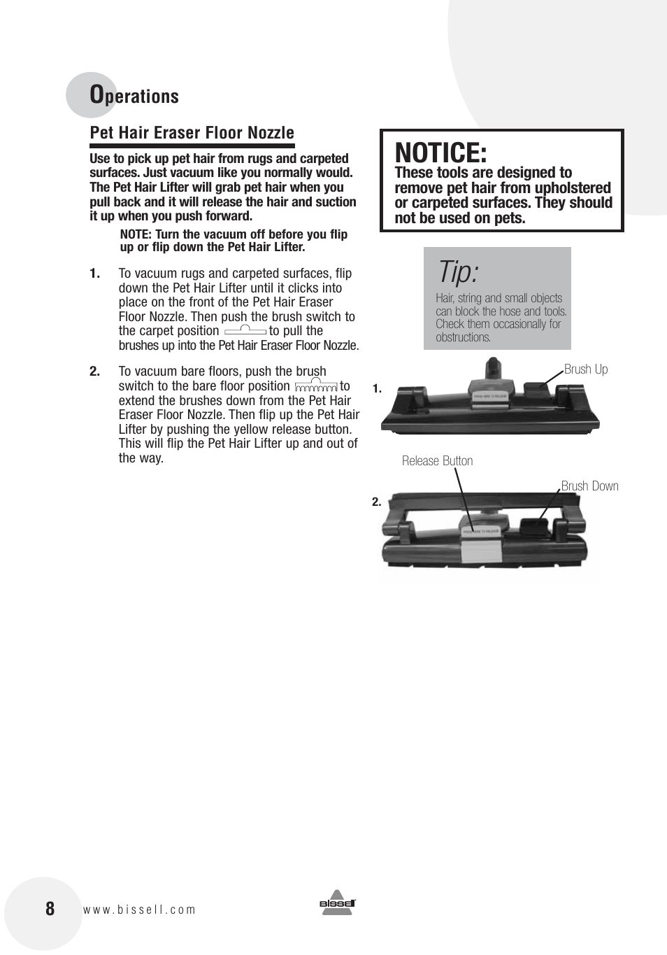 Notice | Bissell 12R8E User Manual | Page 8 / 16