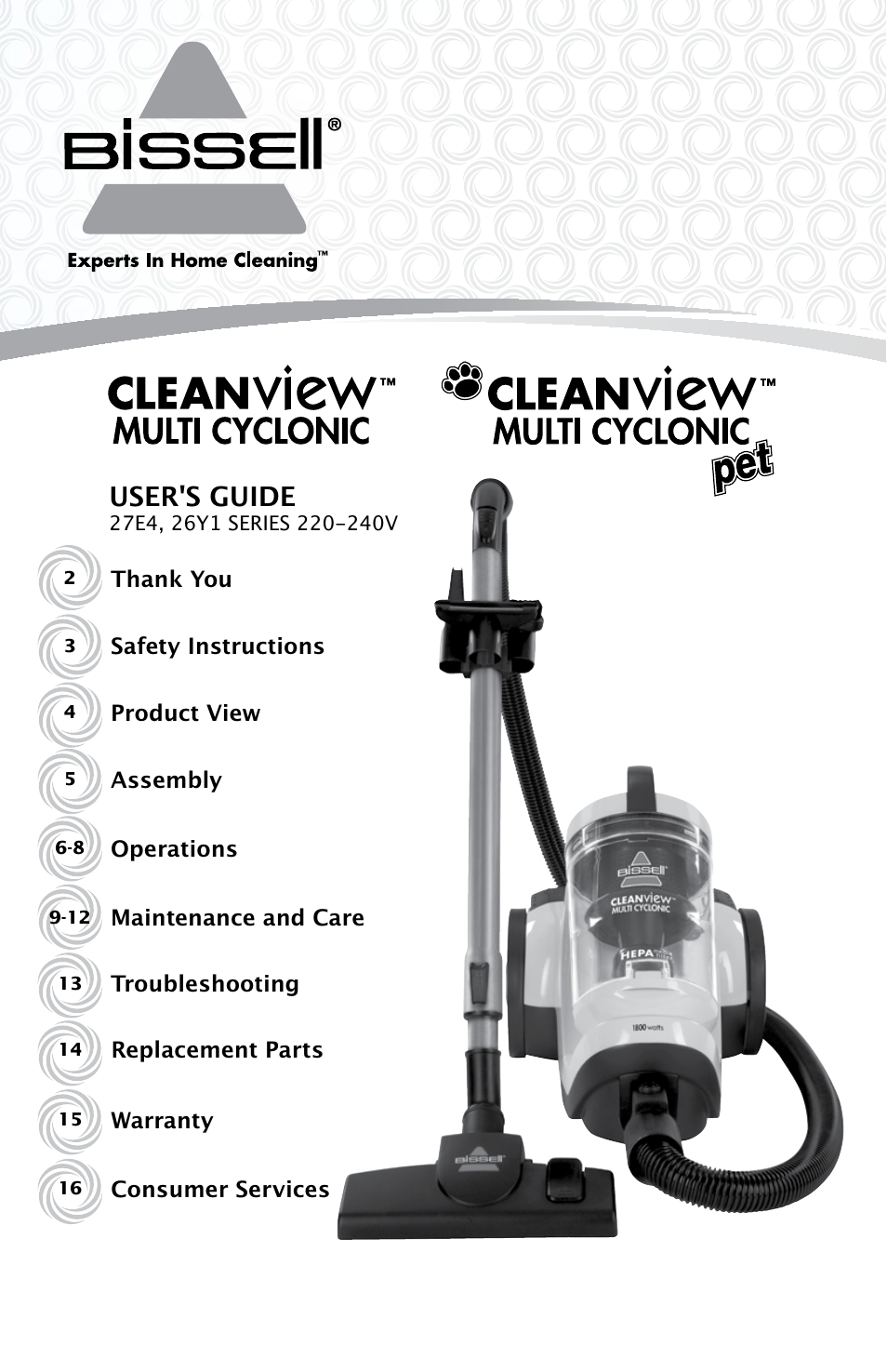 Bissell 26Y1 User Manual | 16 pages
