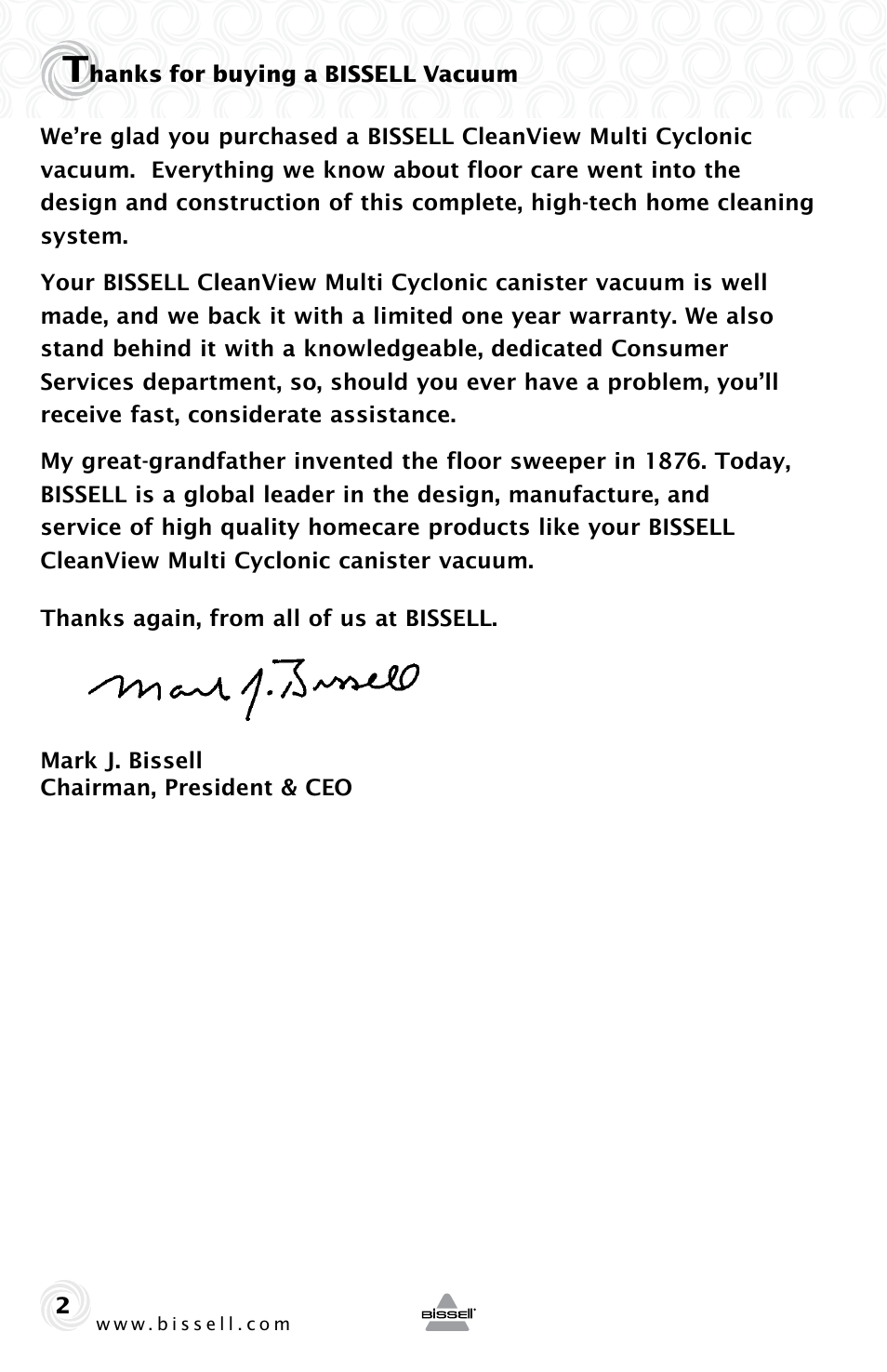 Bissell 26Y1 User Manual | Page 2 / 16