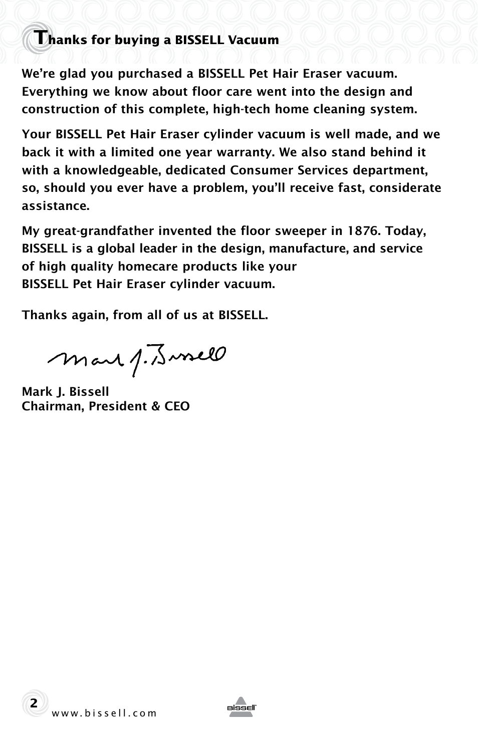 Bissell 42H5 User Manual | Page 2 / 16