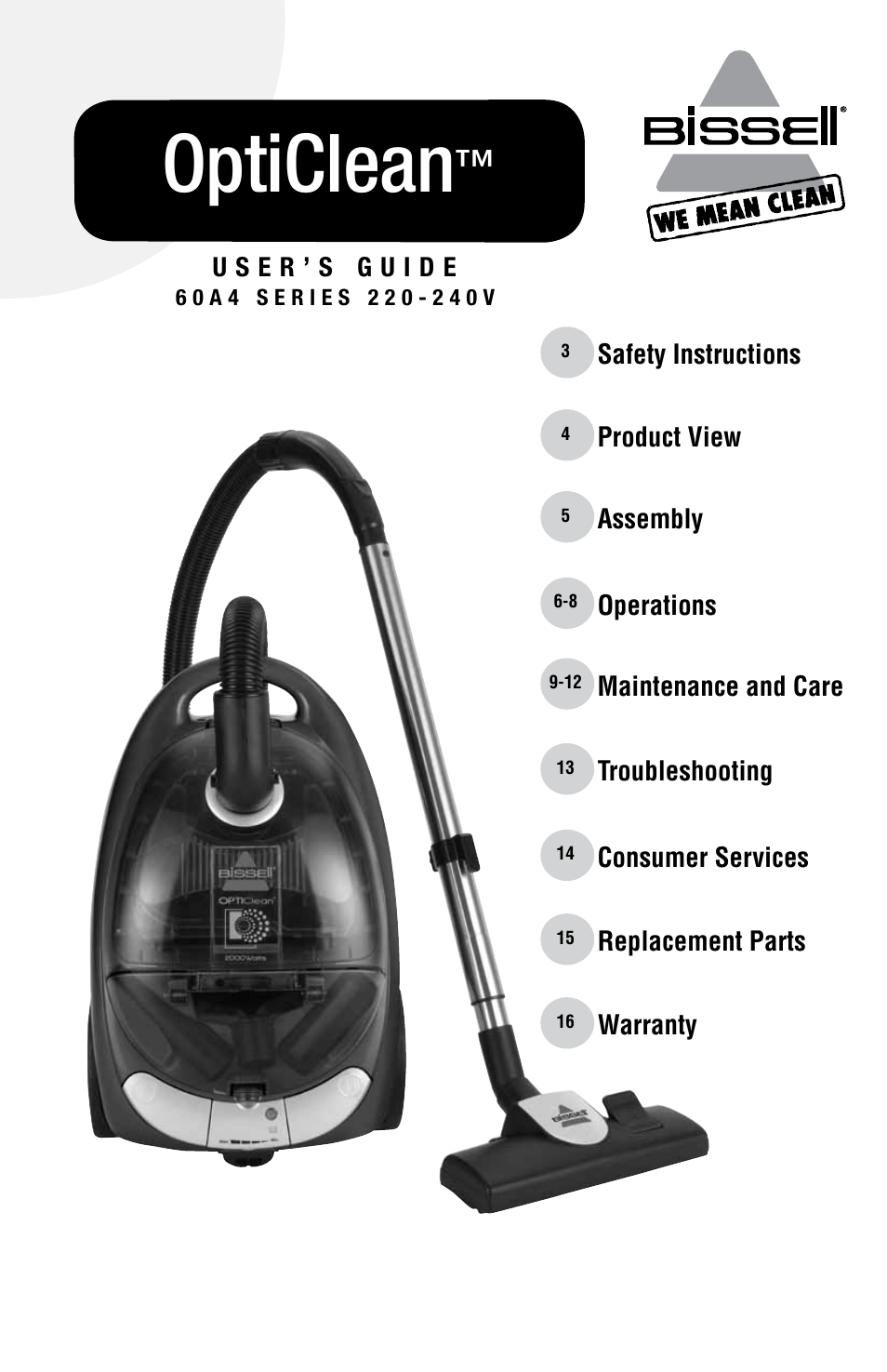 Bissell 60A4 User Manual | 16 pages