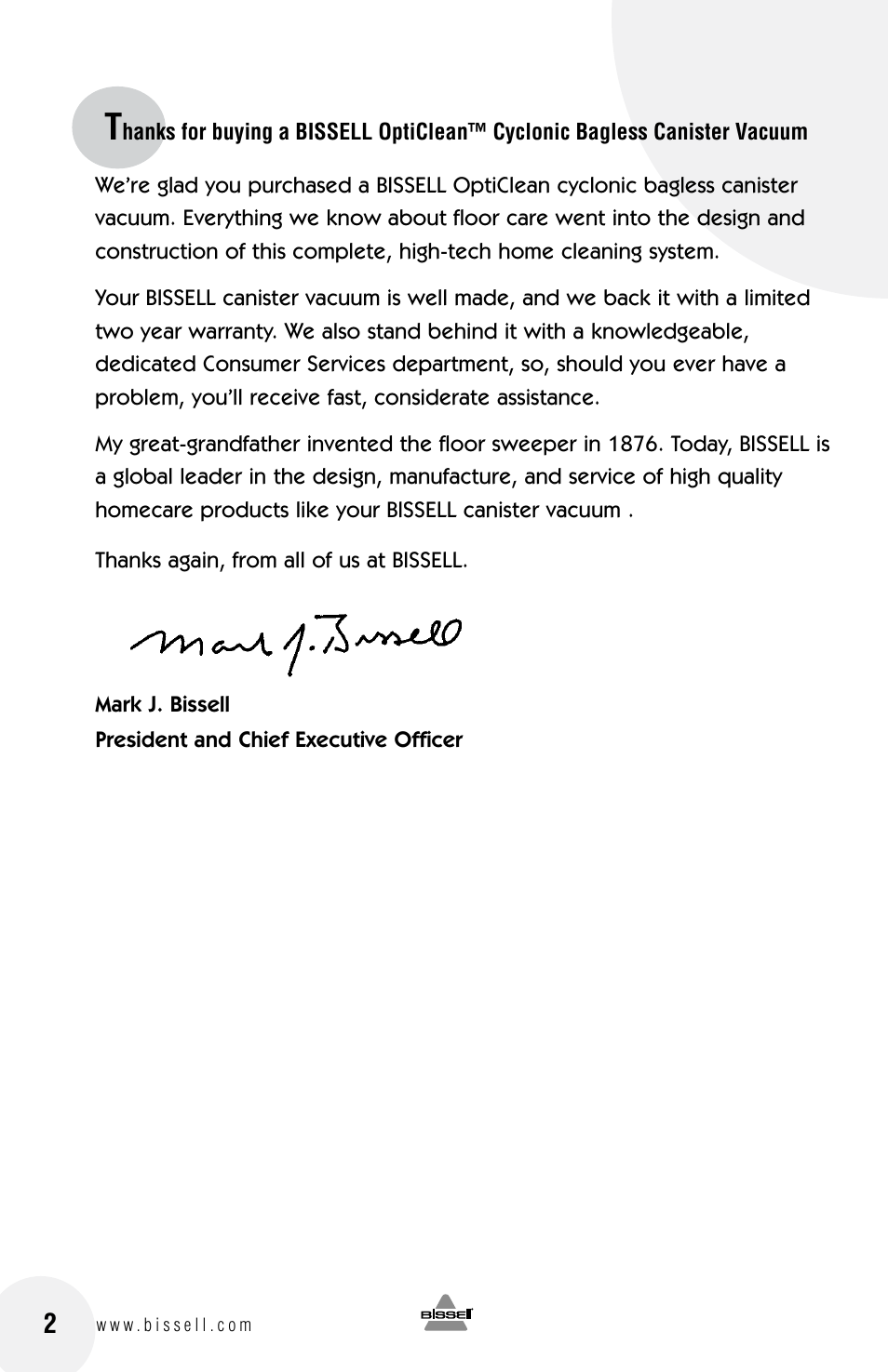 Bissell 60A4 User Manual | Page 2 / 16