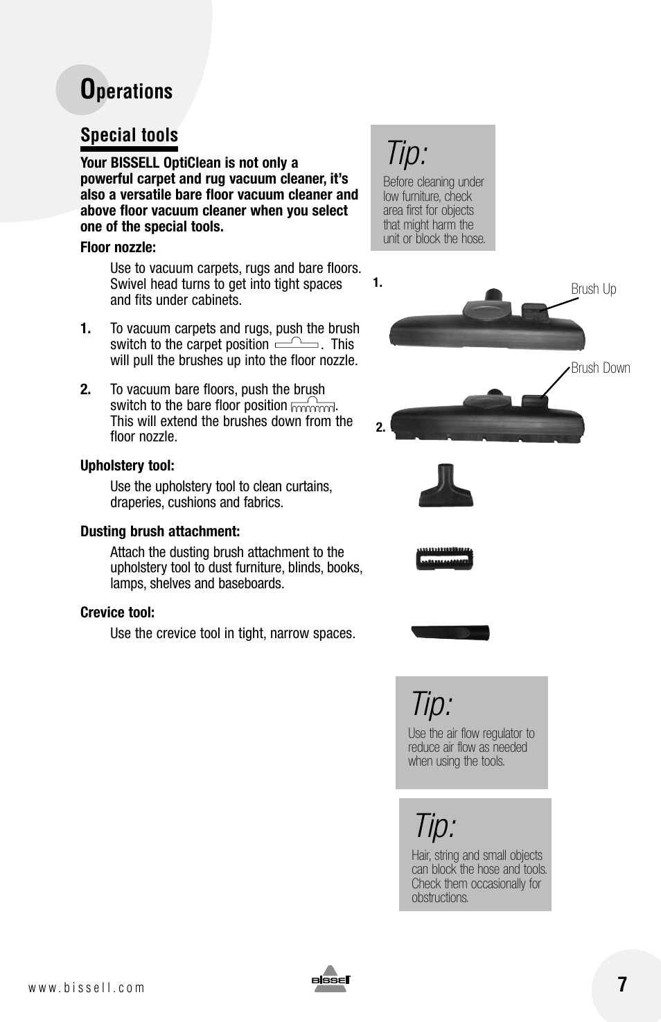 Perations 7 | Bissell 60A4 User Manual | Page 7 / 16
