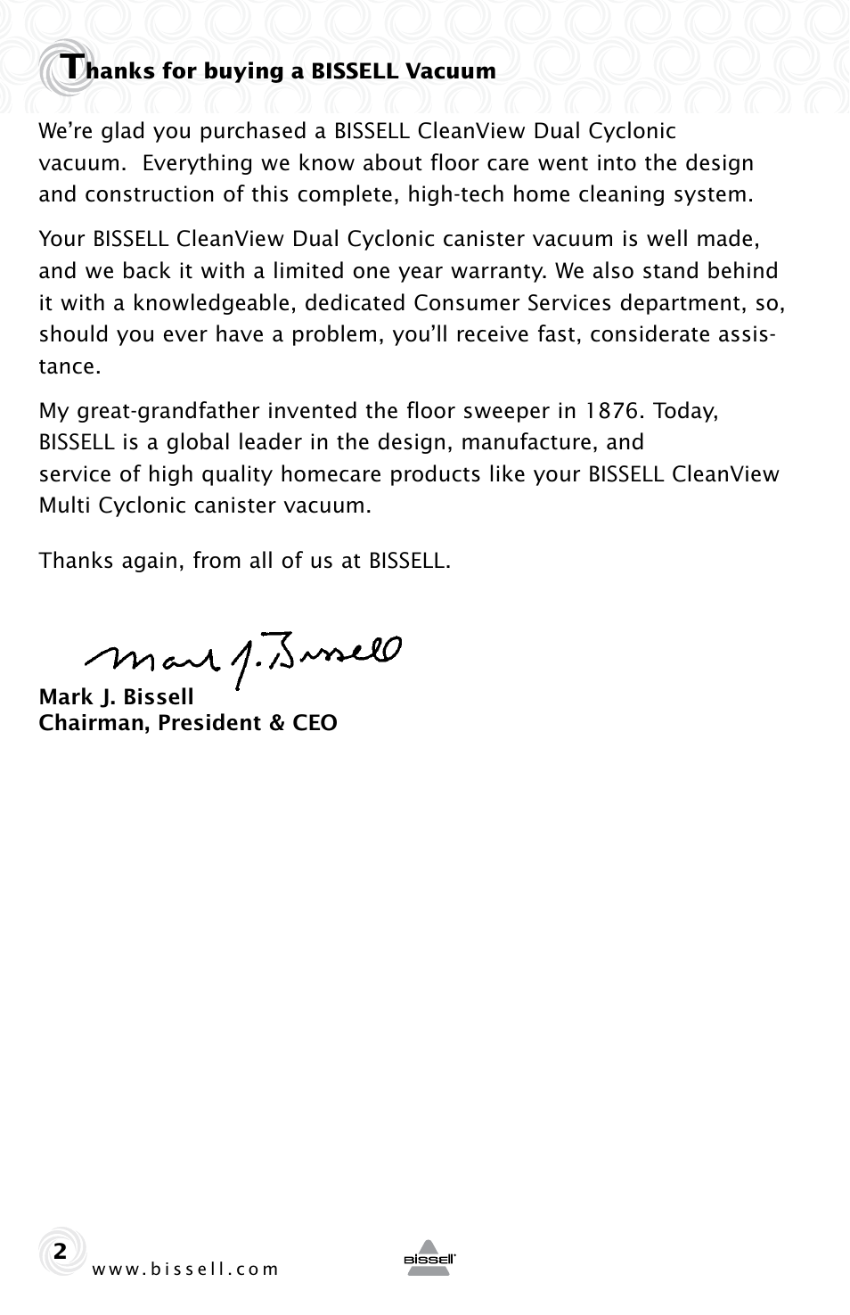 Bissell 78E9E User Manual | Page 2 / 16