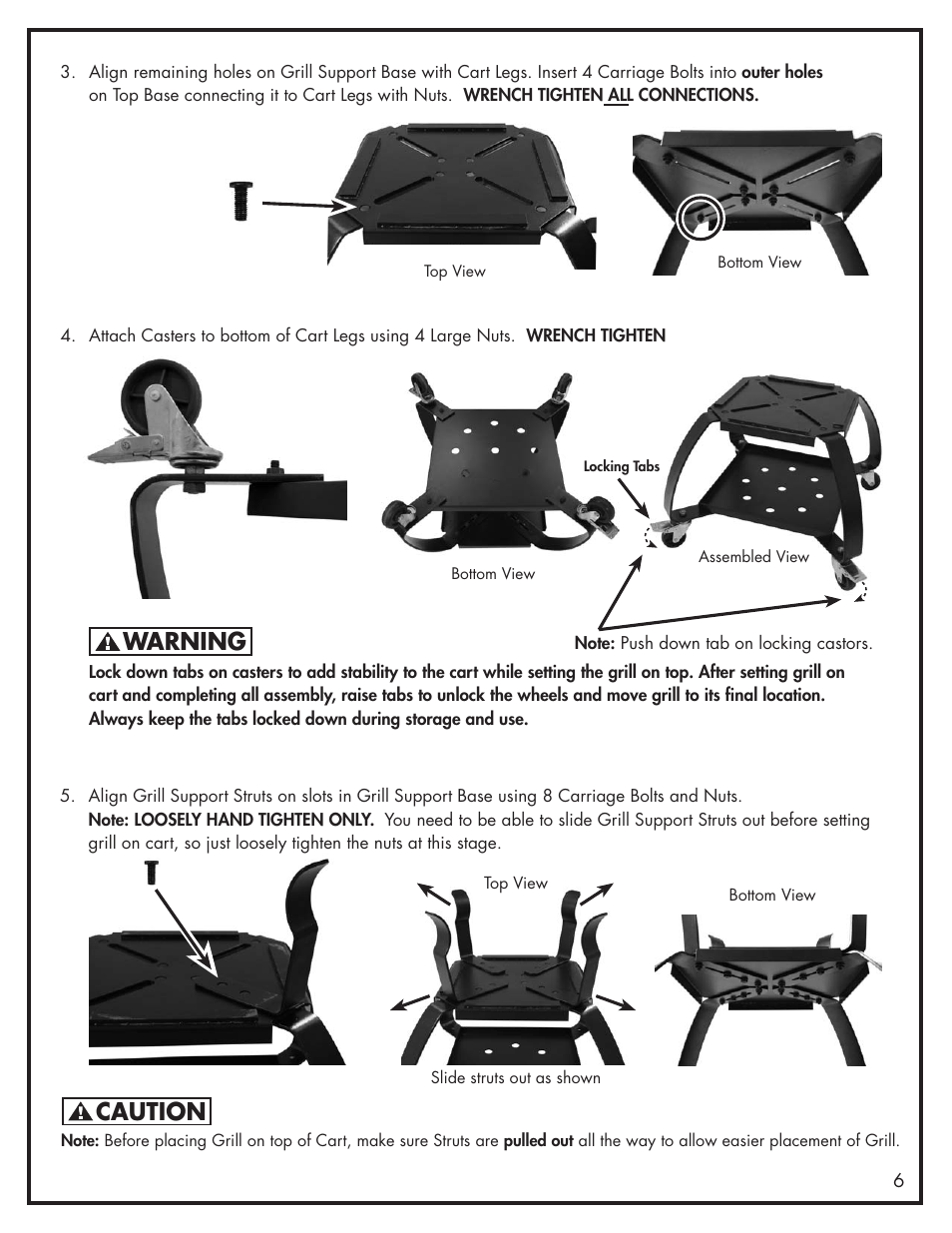 Warning, Caution | Bayou Classic 500-535 User Manual | Page 7 / 12