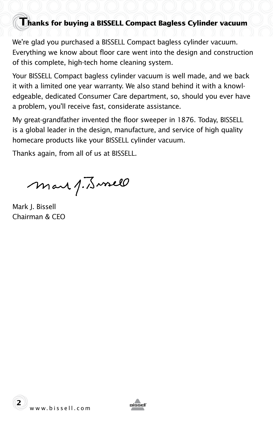 Bissell 1273e User Manual | Page 2 / 12