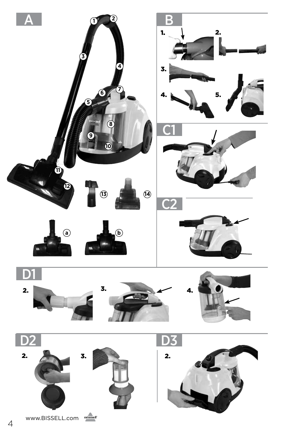 Ad1 c2 d2 d3 | Bissell 1427 User Manual | Page 4 / 8