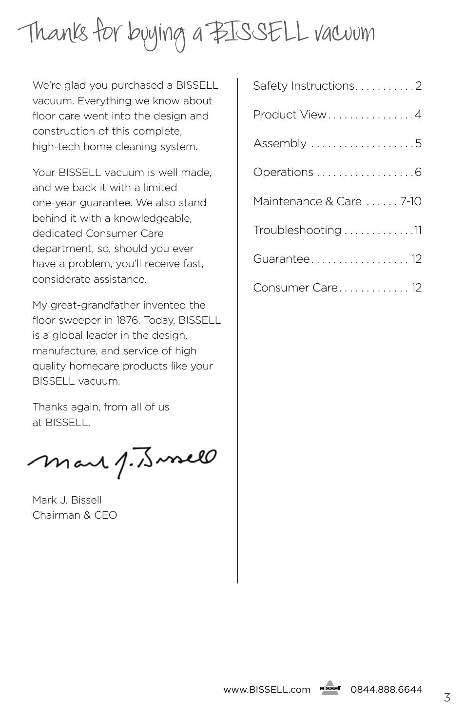 Bissell 1189E User Manual | Page 3 / 12