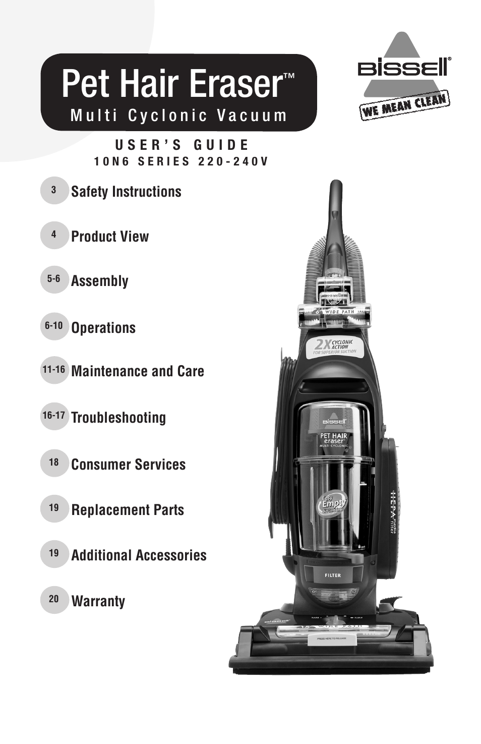 Bissell 10N6 User Manual | 20 pages