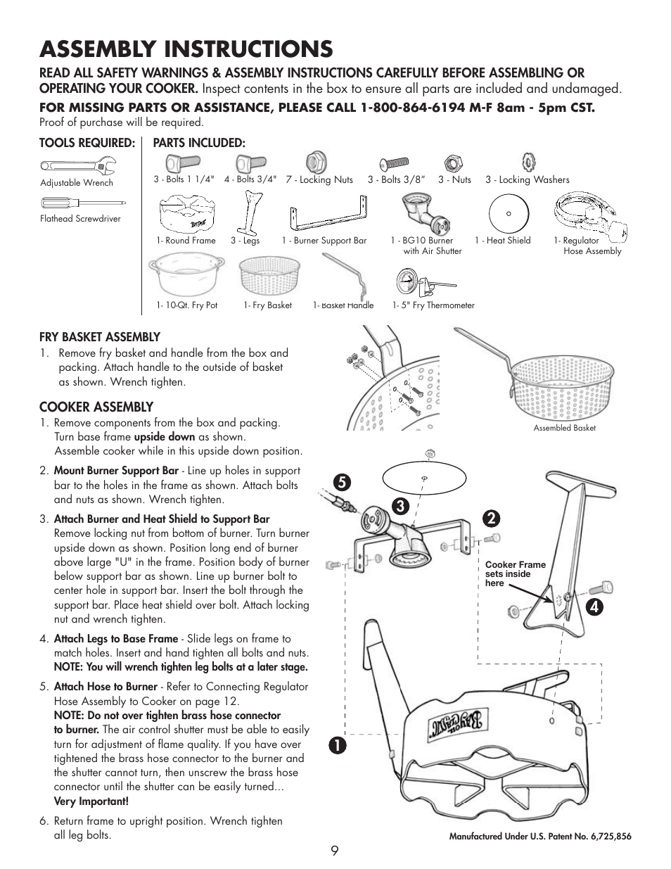 Assembly instructions | Bayou Classic 2212 User Manual | Page 11 / 28