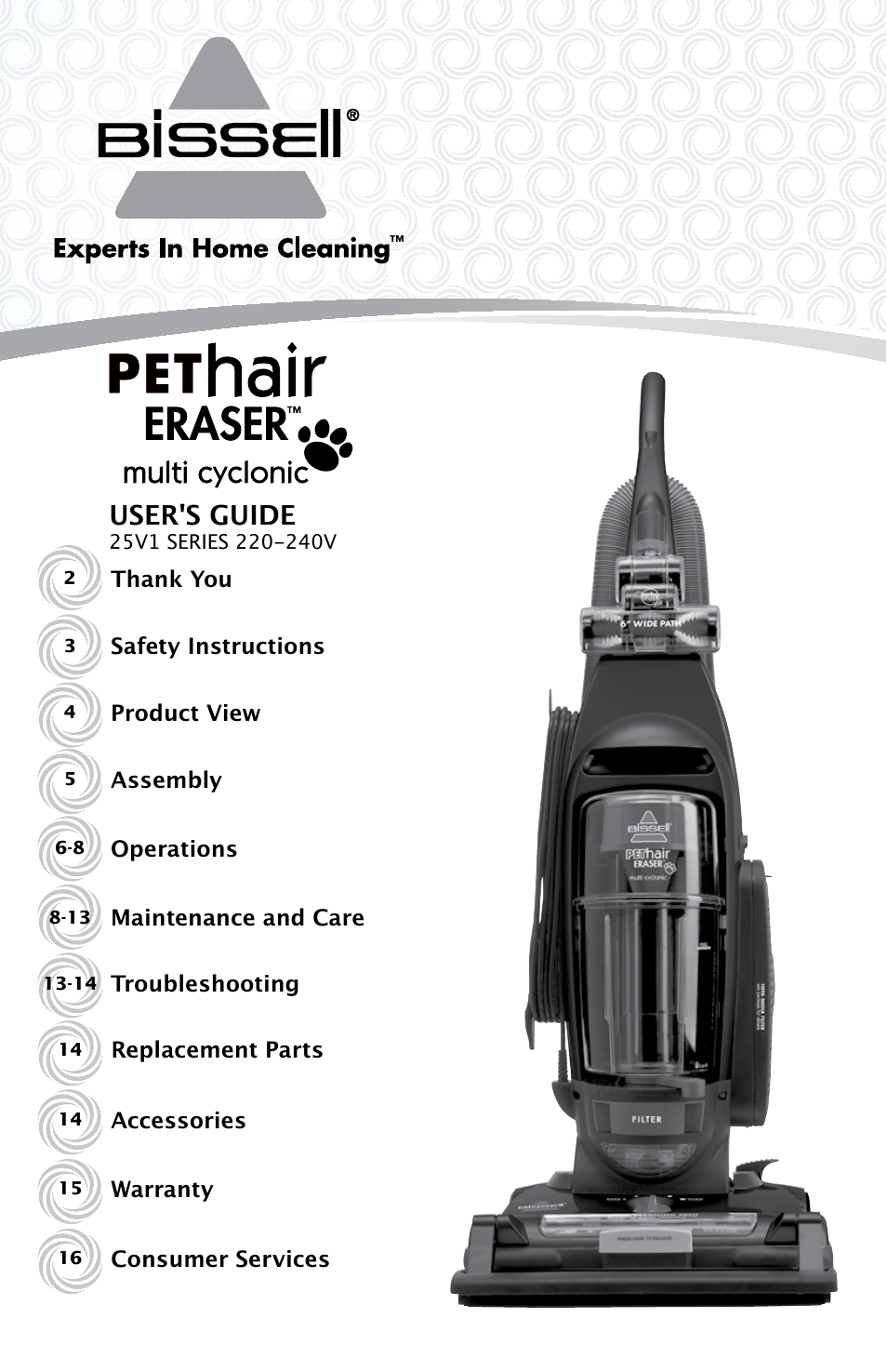 Bissell 25V1 User Manual | 16 pages
