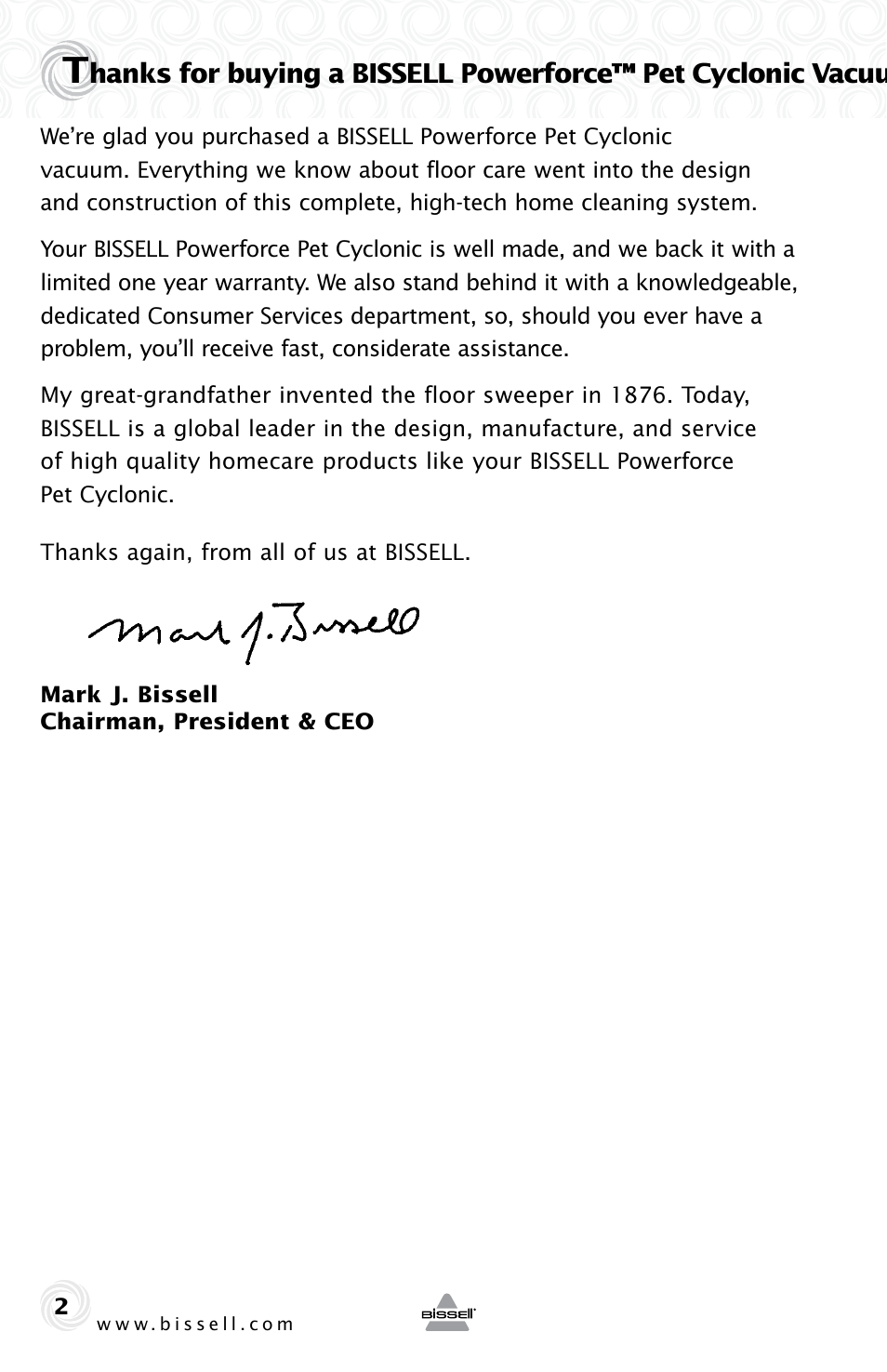Bissell Powerforce bagless turbo 28F4 series User Manual | Page 2 / 16