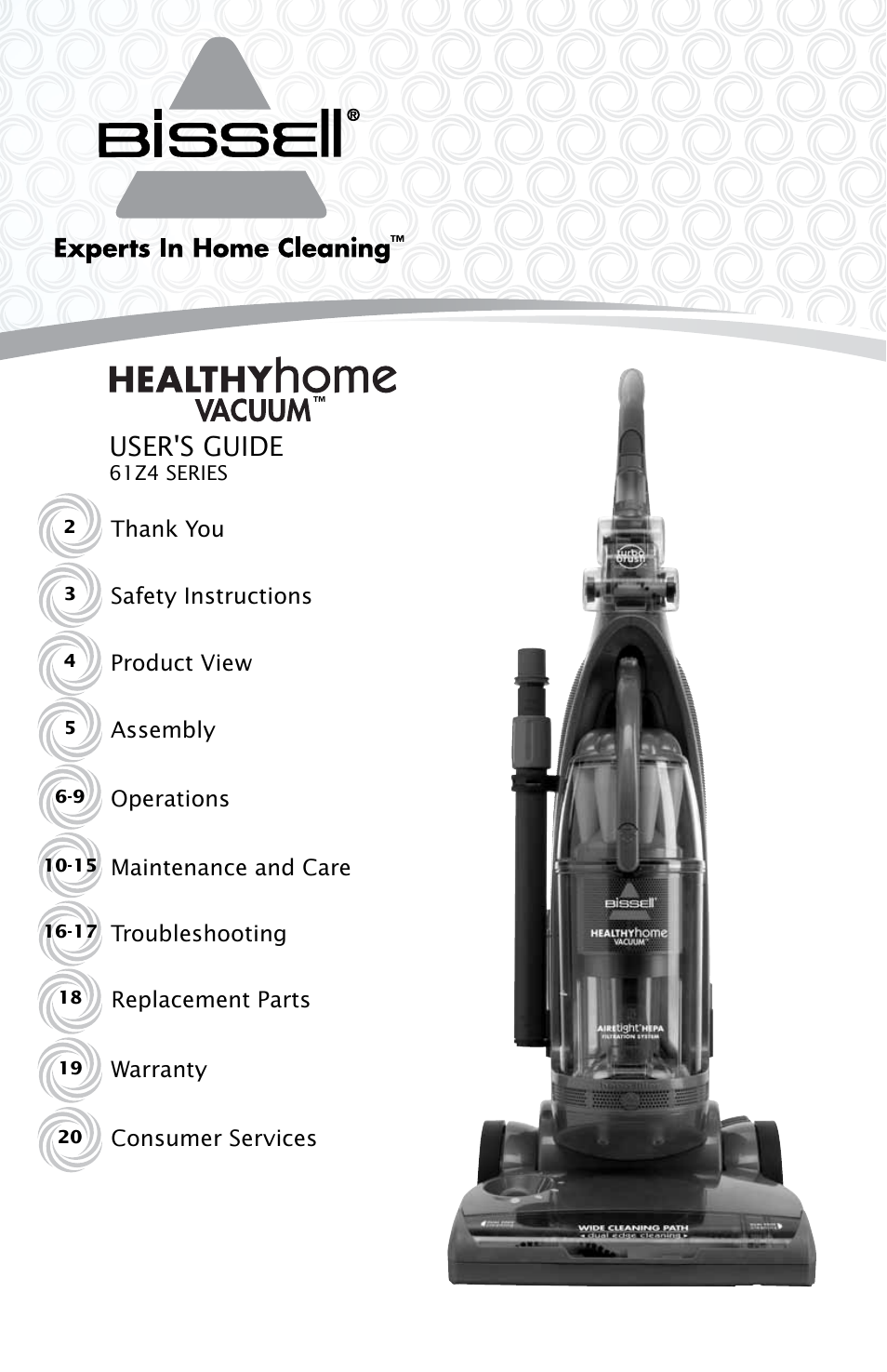 Bissell 61Z4 User Manual | 20 pages