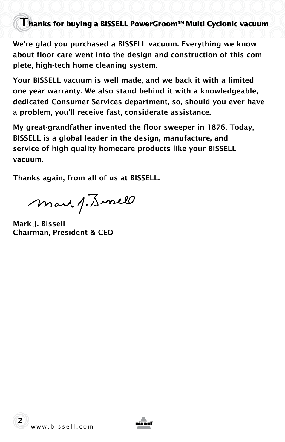 Bissell 69P3-E User Manual | Page 2 / 16