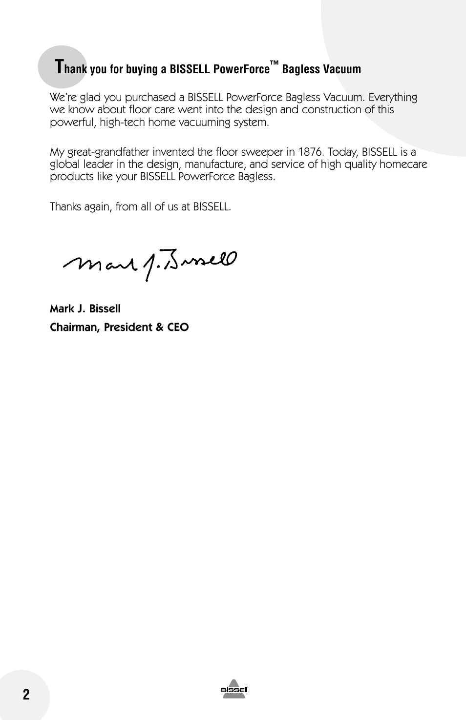 Bissell Powerforce bagless 75Q1 series User Manual | Page 2 / 16