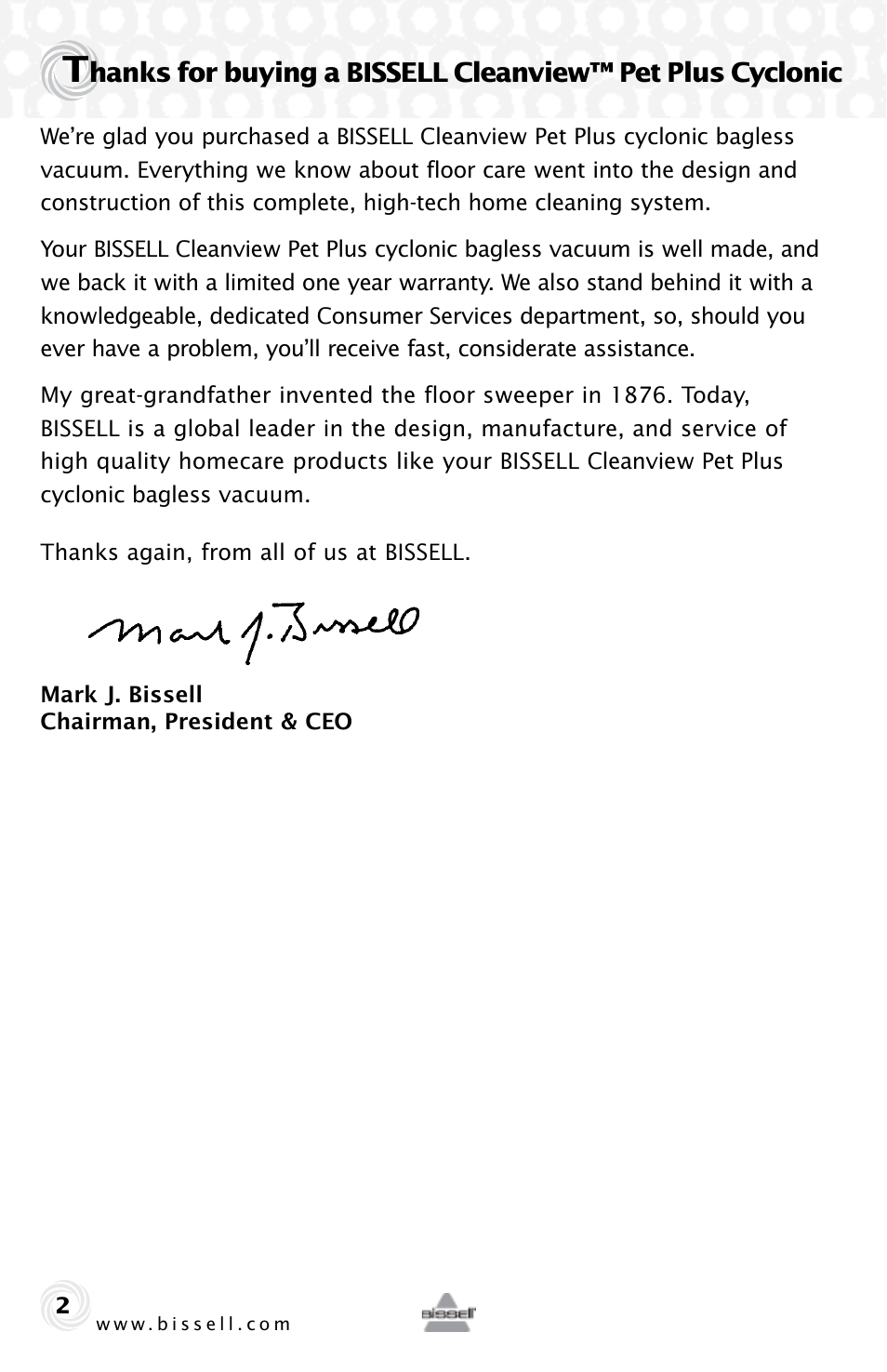 Bissell 76P4 User Manual | Page 2 / 16