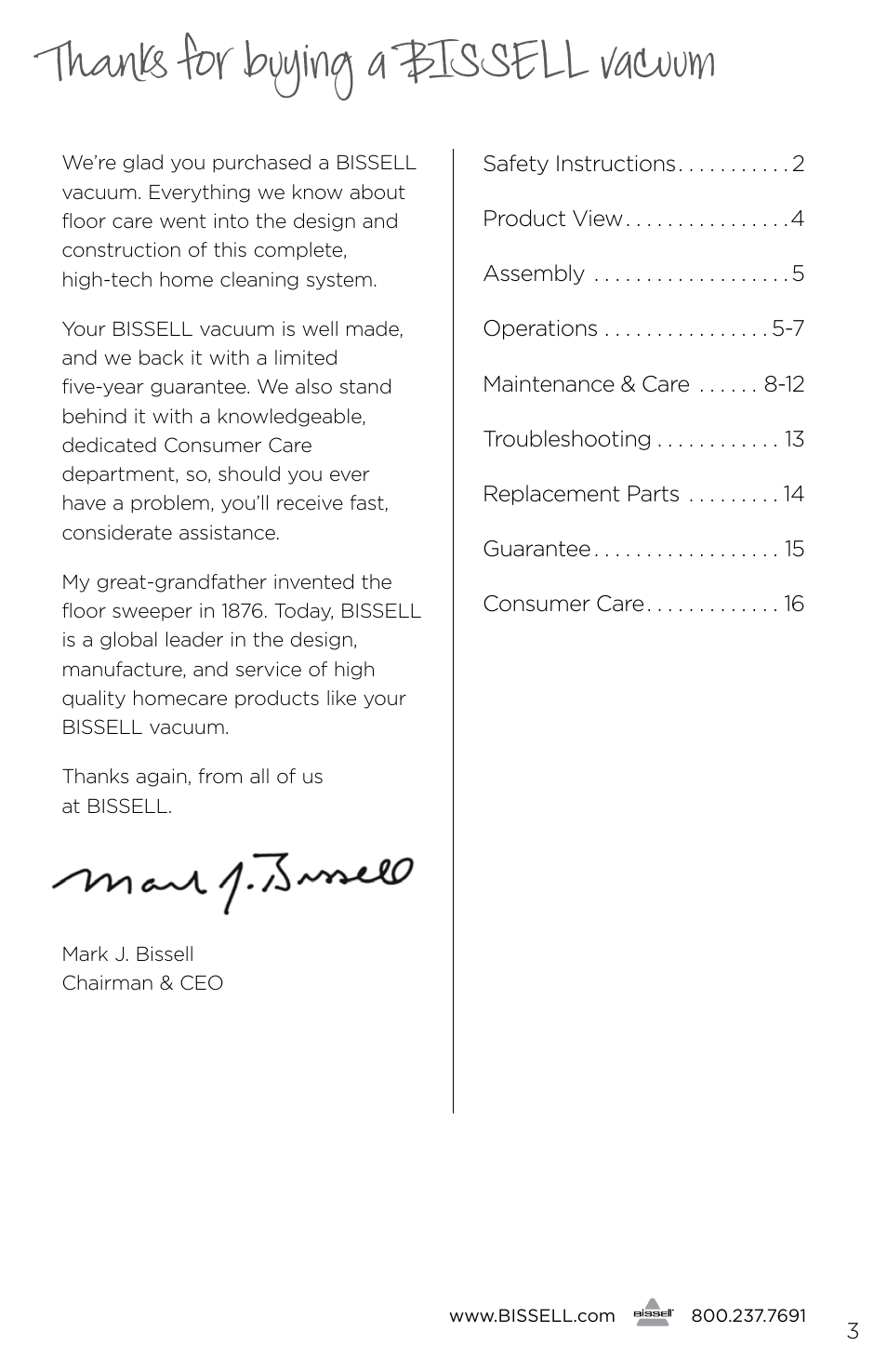 Bissell 2177 User Manual | Page 3 / 16