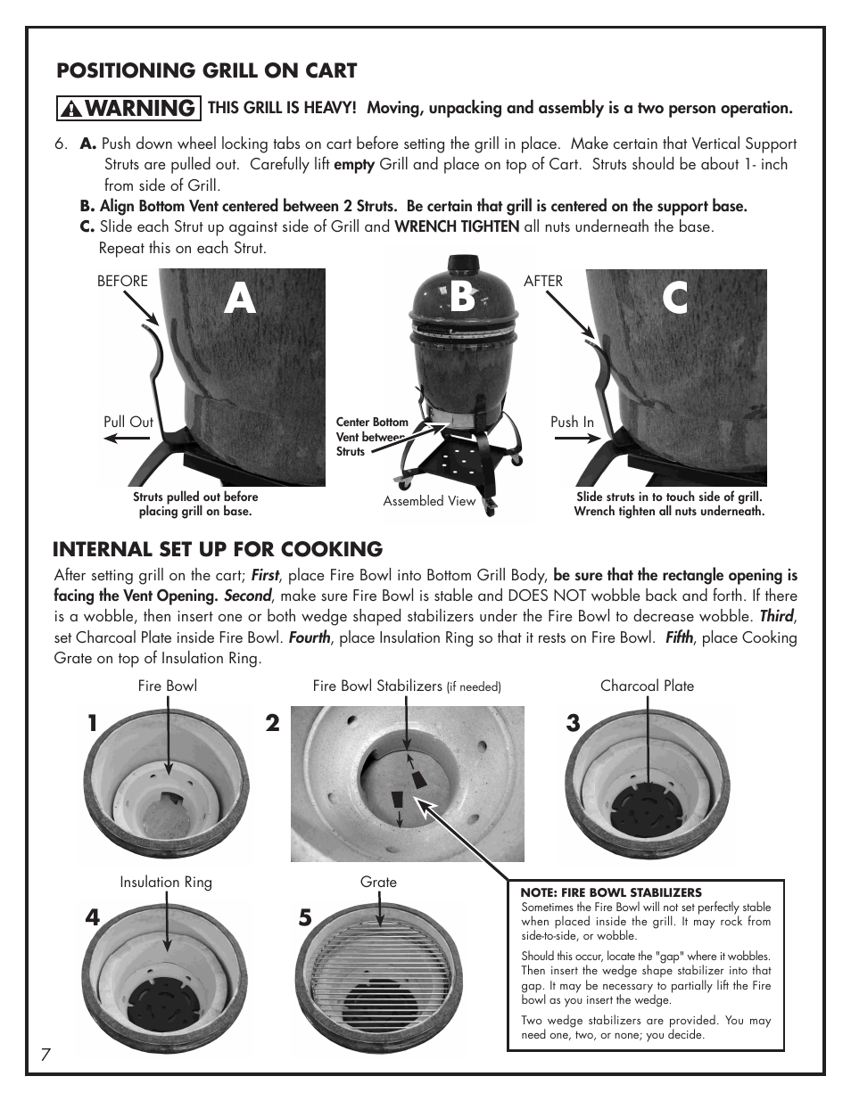 Warning | Bayou Classic Cypress Grill - Ceramic Charcoal Grill & Cart 500-515 User Manual | Page 8 / 12