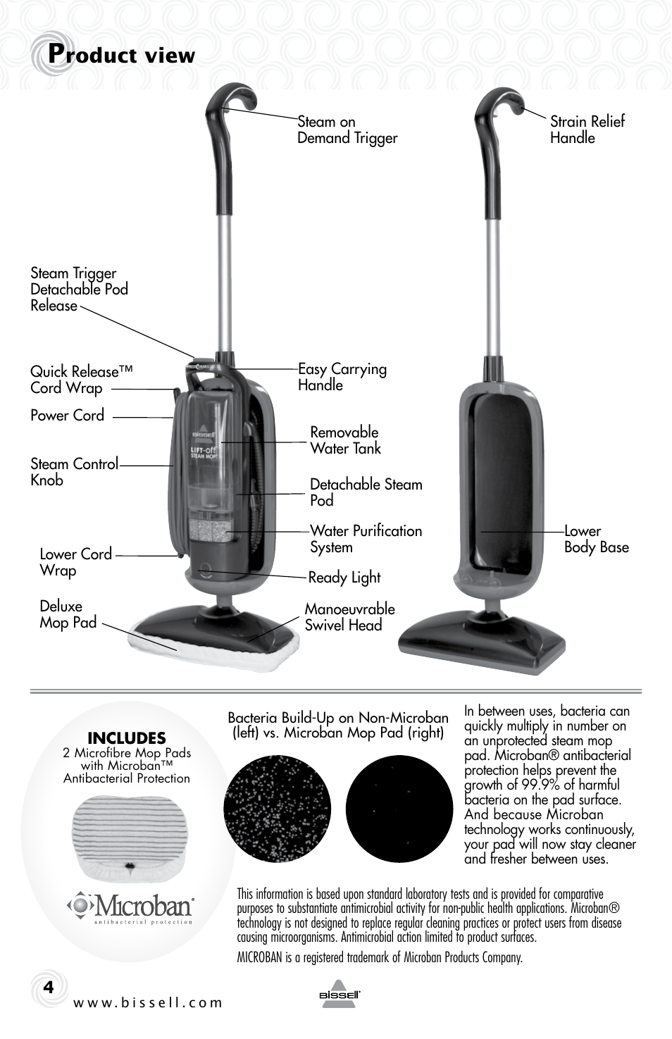 Roduct view | Bissell 23K5E User Manual | Page 4 / 12